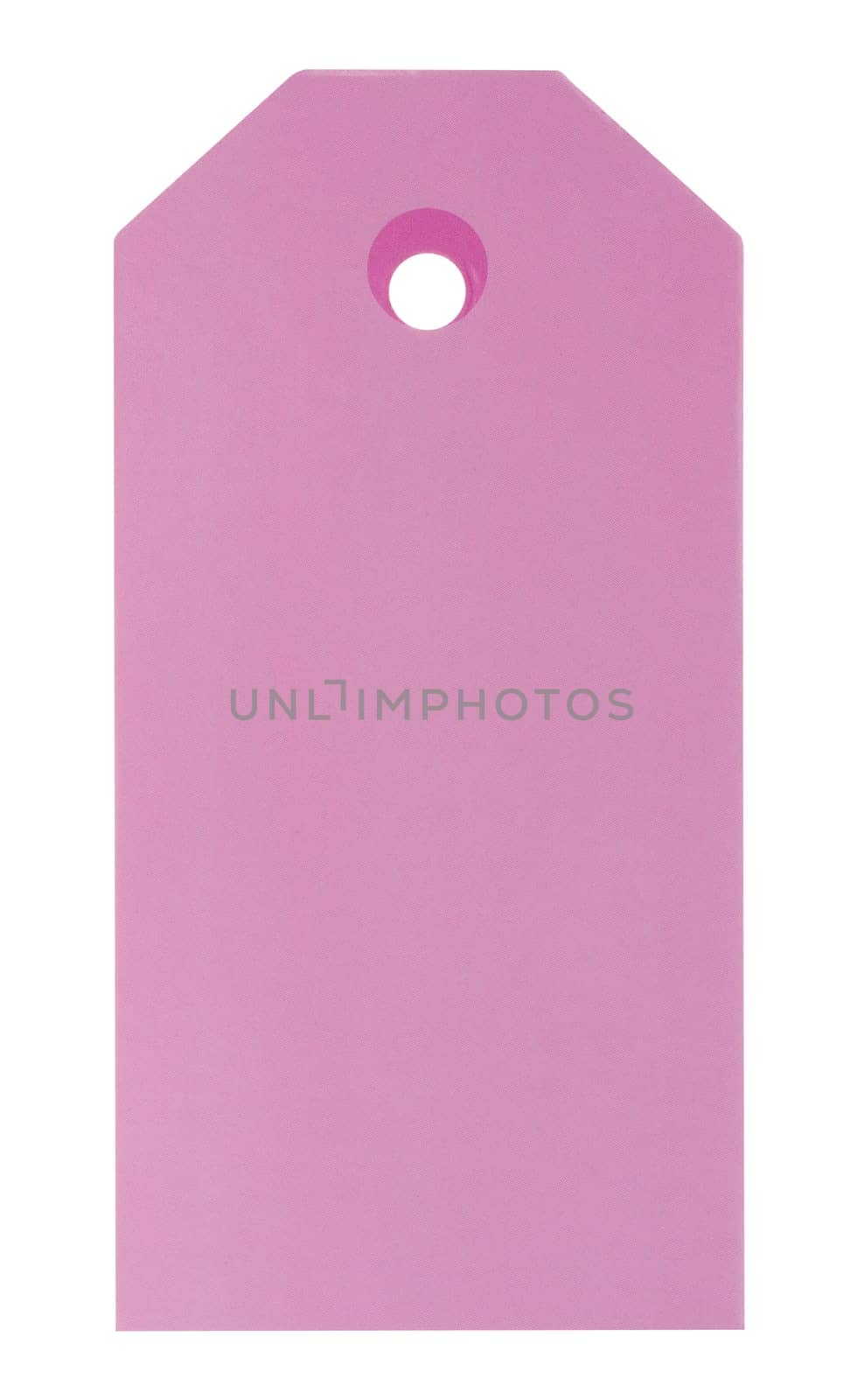Blank pink rectangular paper tag on a white background, template for price by ndanko