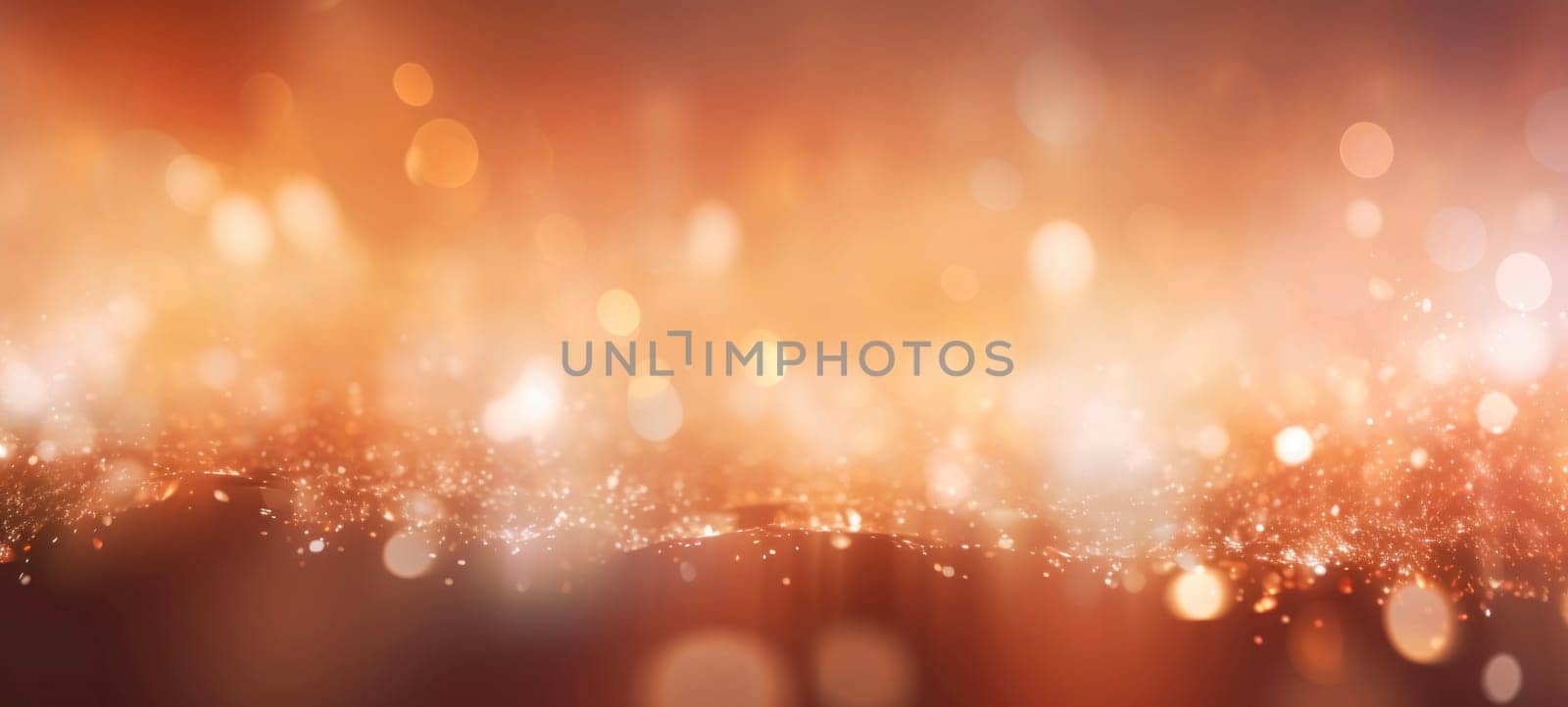 Abstract background with peach fuzz sparkles, shiny bokeh glitter lights by andreyz
