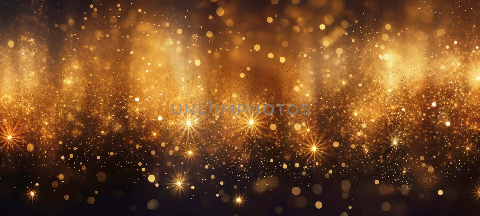 Abstract background with golden fireworks, sparkles, shiny bokeh glitter lights by andreyz