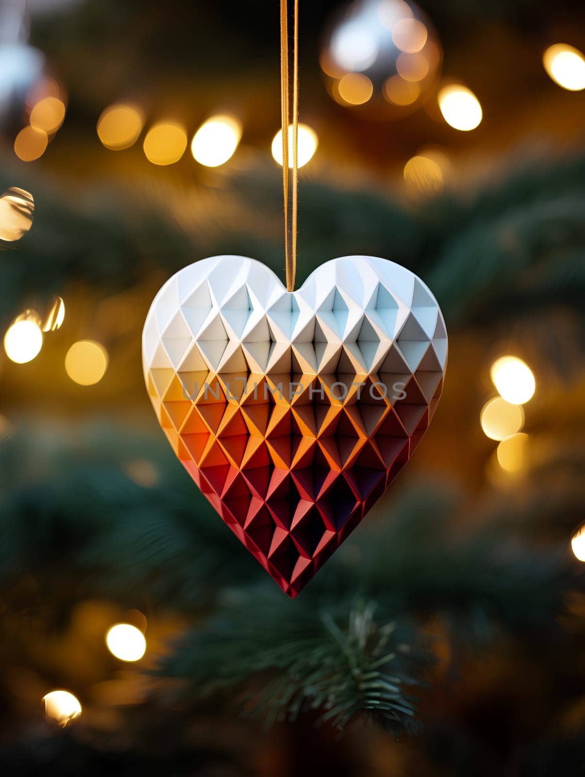 Geometric Heart Christmas Ornament by chrisroll