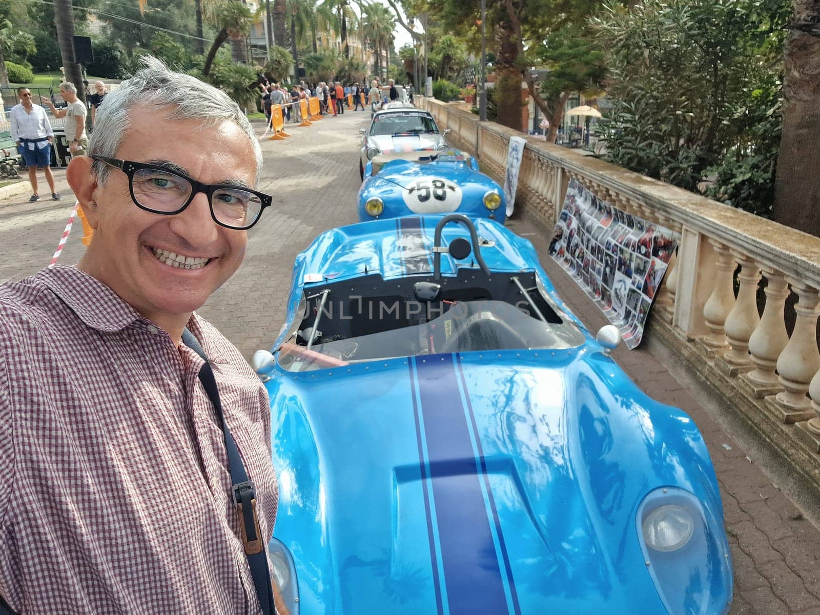 SANREMO, ITALY - OCTOBER 15 2023 - Historical Automobile Revival of the Circuit of Ospedaletti a competition in the streets of Ospedaletti