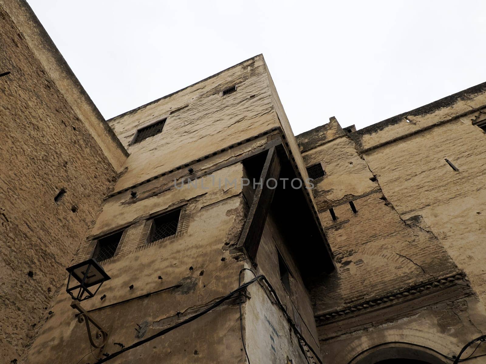 A Small street in Fez Fes medieval medina (old town). Morocco.