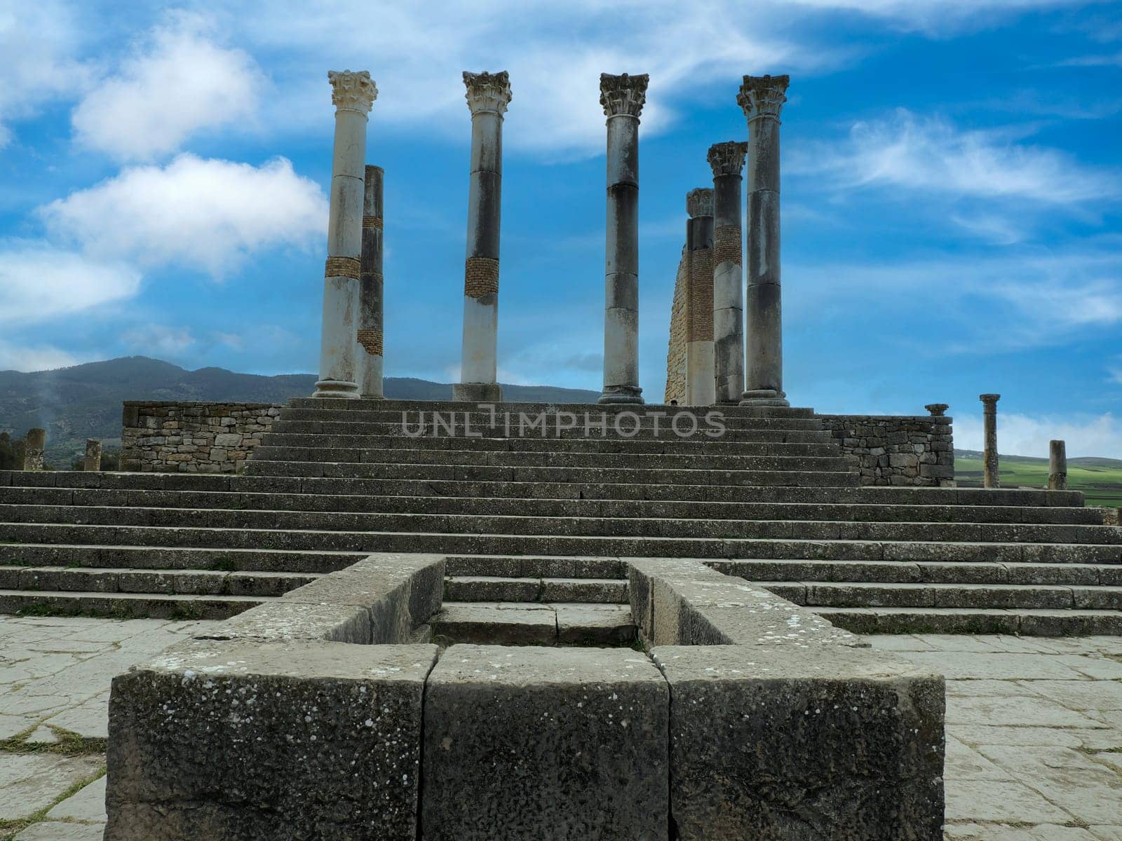 Volubilis Roman ruins in Morocco- Best-preserved Roman ruins located between the Imperial Cities of Fez and Meknes by AndreaIzzotti