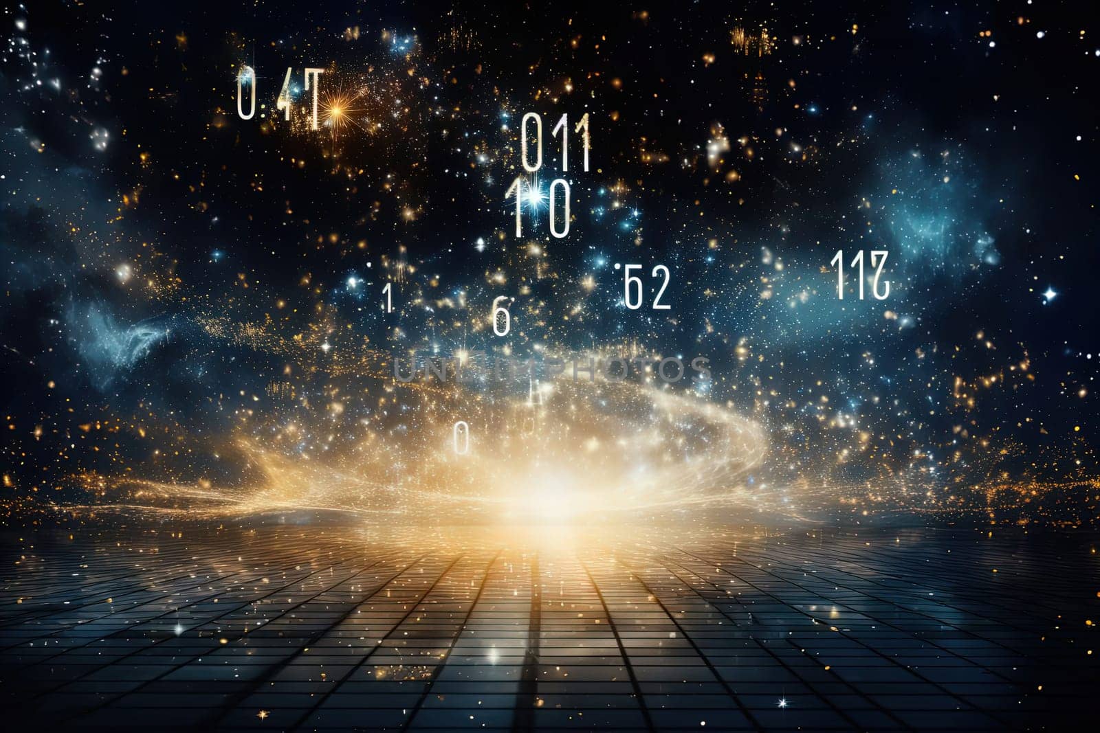 Conceptually physical and mathematical formulas, numbers, letters, space, time, physical concepts, scientific research. Abstract background close up.
