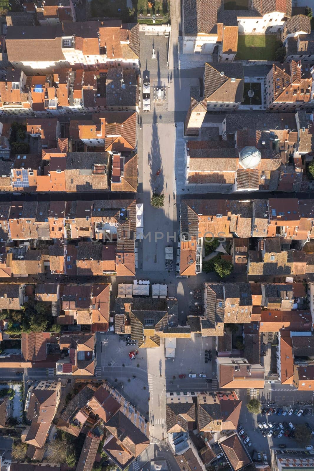 Aerial view of the square of Pietrasanta Versilia Italy  by fotografiche.eu