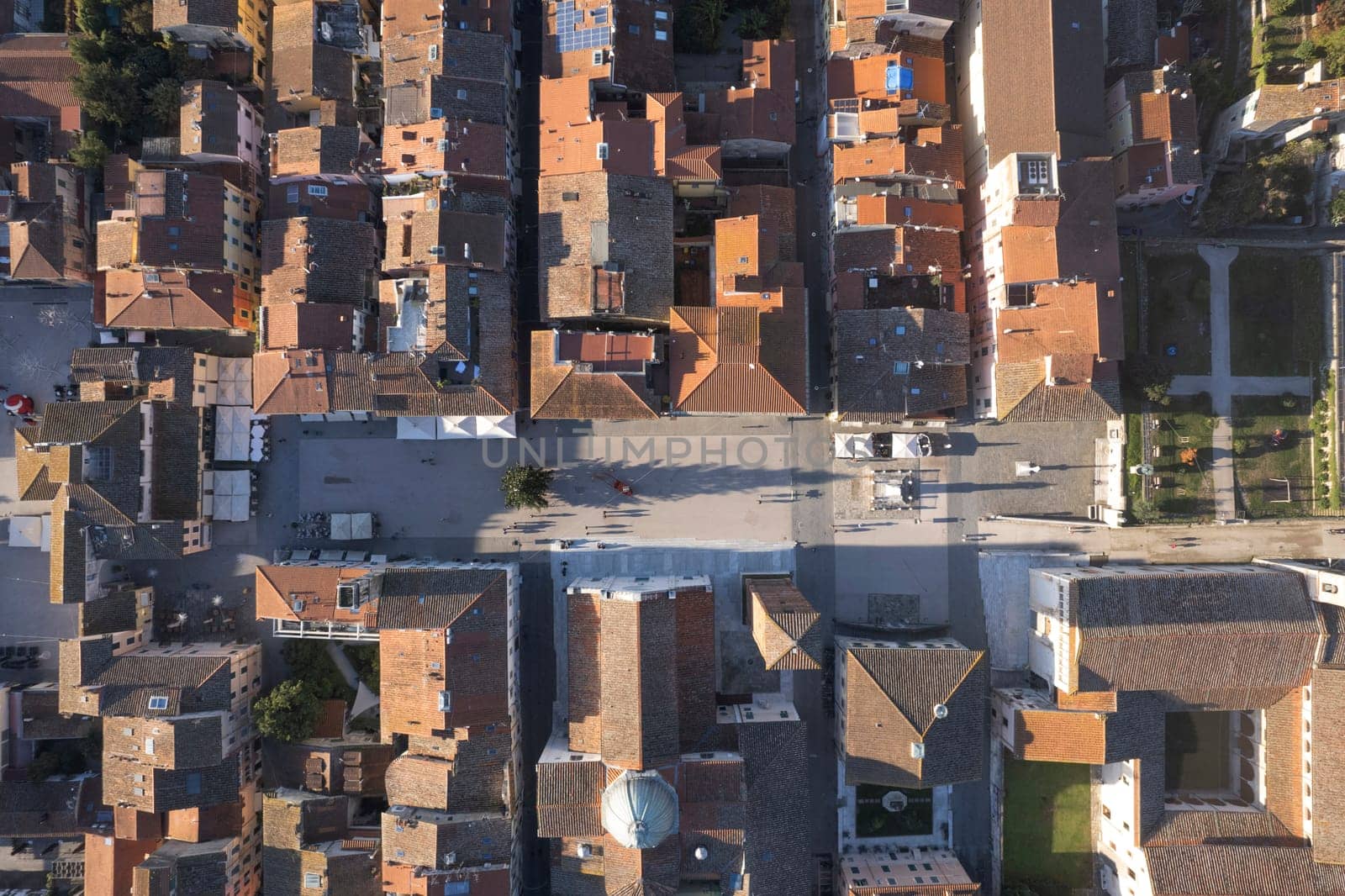 Aerial view of the square of Pietrasanta Versilia Italy  by fotografiche.eu