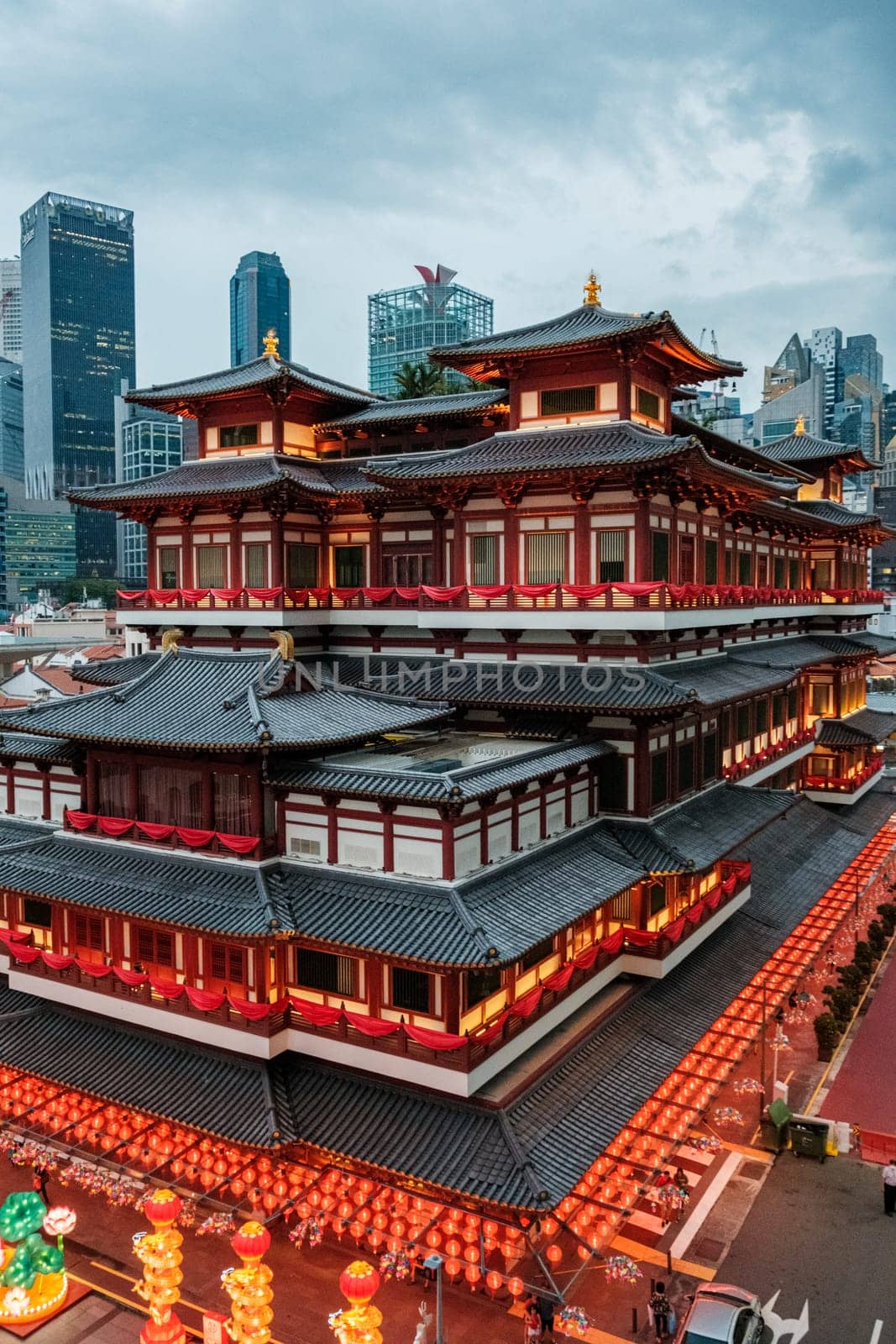 Buddha Tooth Relic Temple and Museum in the Chinatown district of Singapore Portrait by jinhongljh