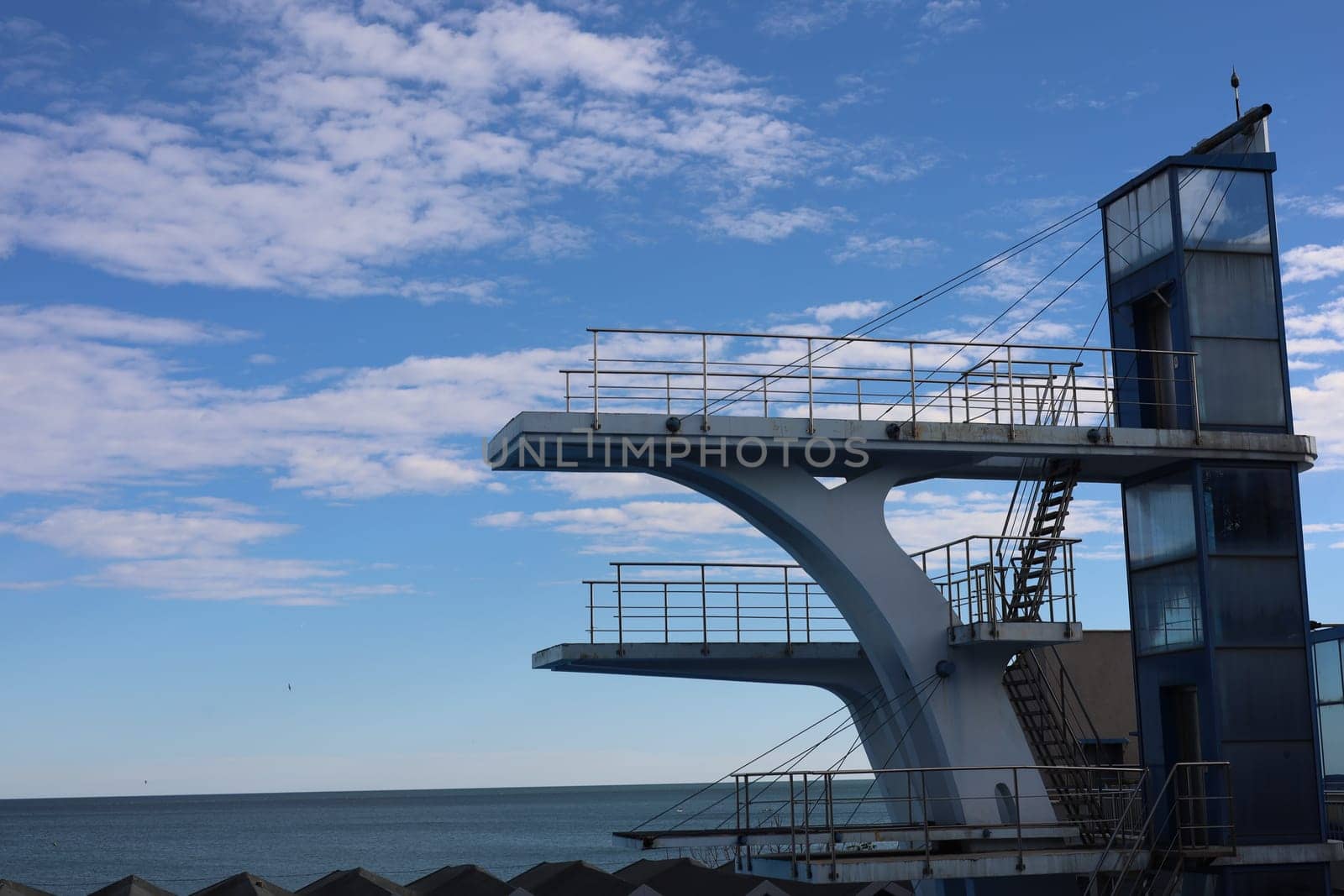 Diving boards on a sunny day. High quality photo