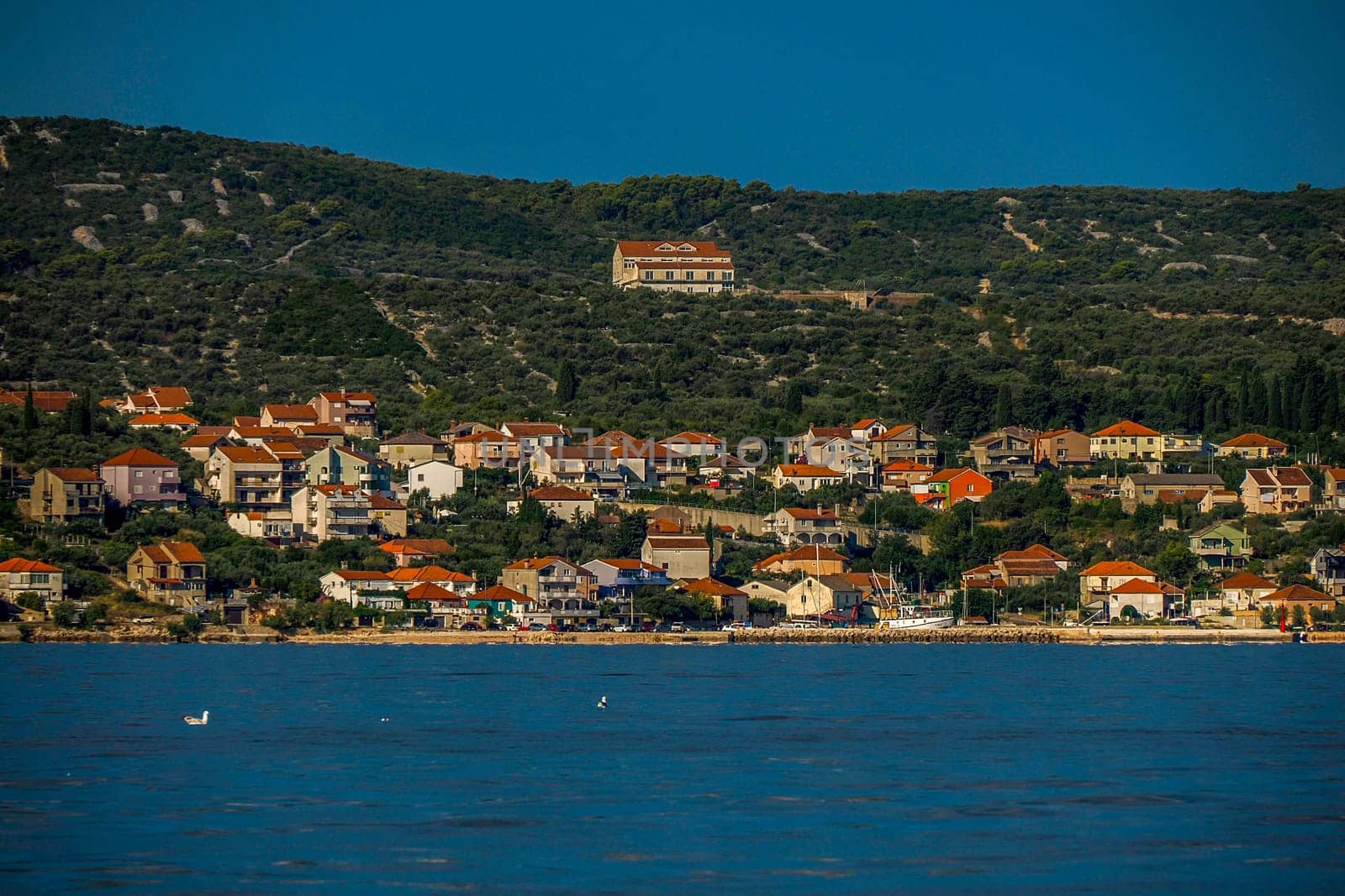 Ugljan island in front of Zadar - Archipelago - Islands of the Kornati archipelago national park in Croatia landscape view from the sea boat