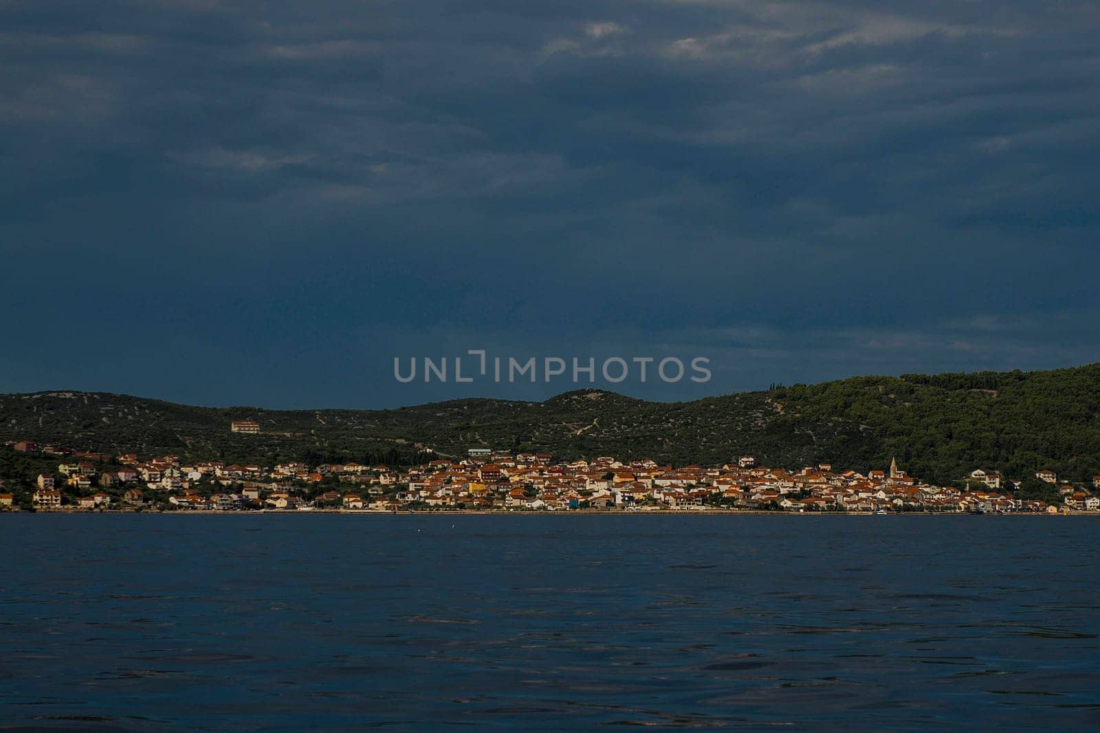 Ugljan island in front of Zadar - Archipelago - Islands of the Kornati archipelago national park in Croatia landscape view from the sea boat