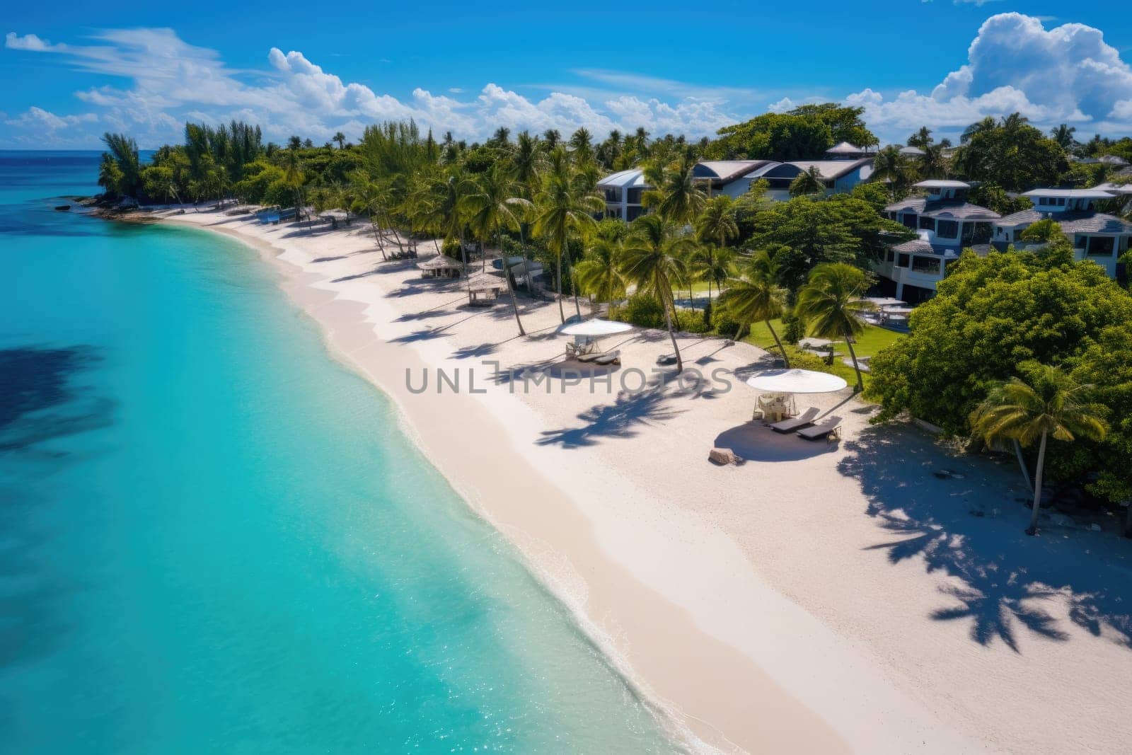 Aerial Drone Image of Shoreline in Maldives. AI Generated by Desperada