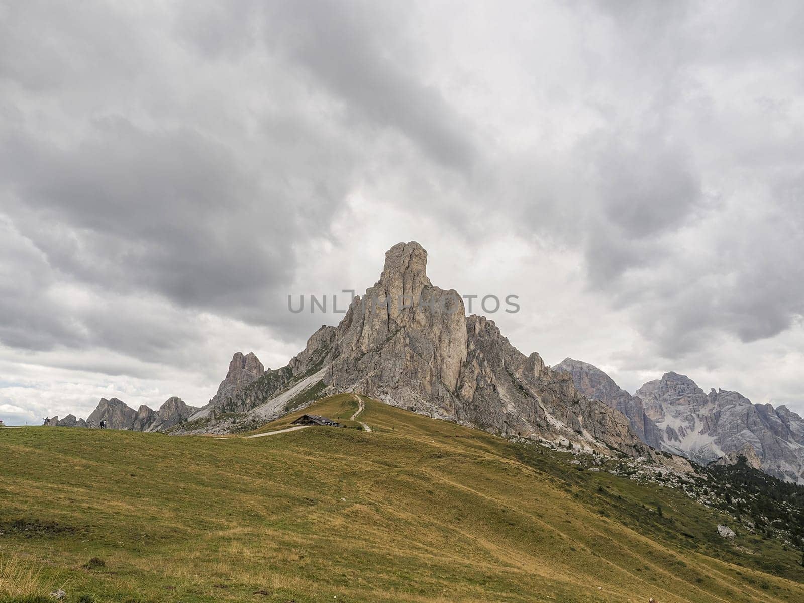 Croda mountain above Cortina di Ampezzo in Dolomites panorama landscape