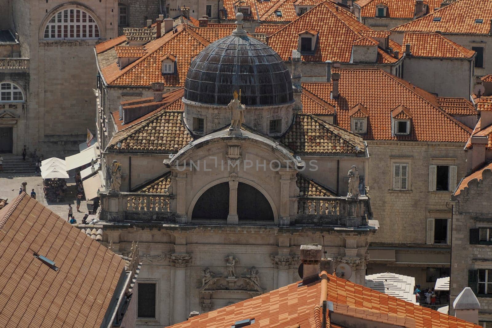 red tiles roof detail of Dubrovnik Croatia medieval town