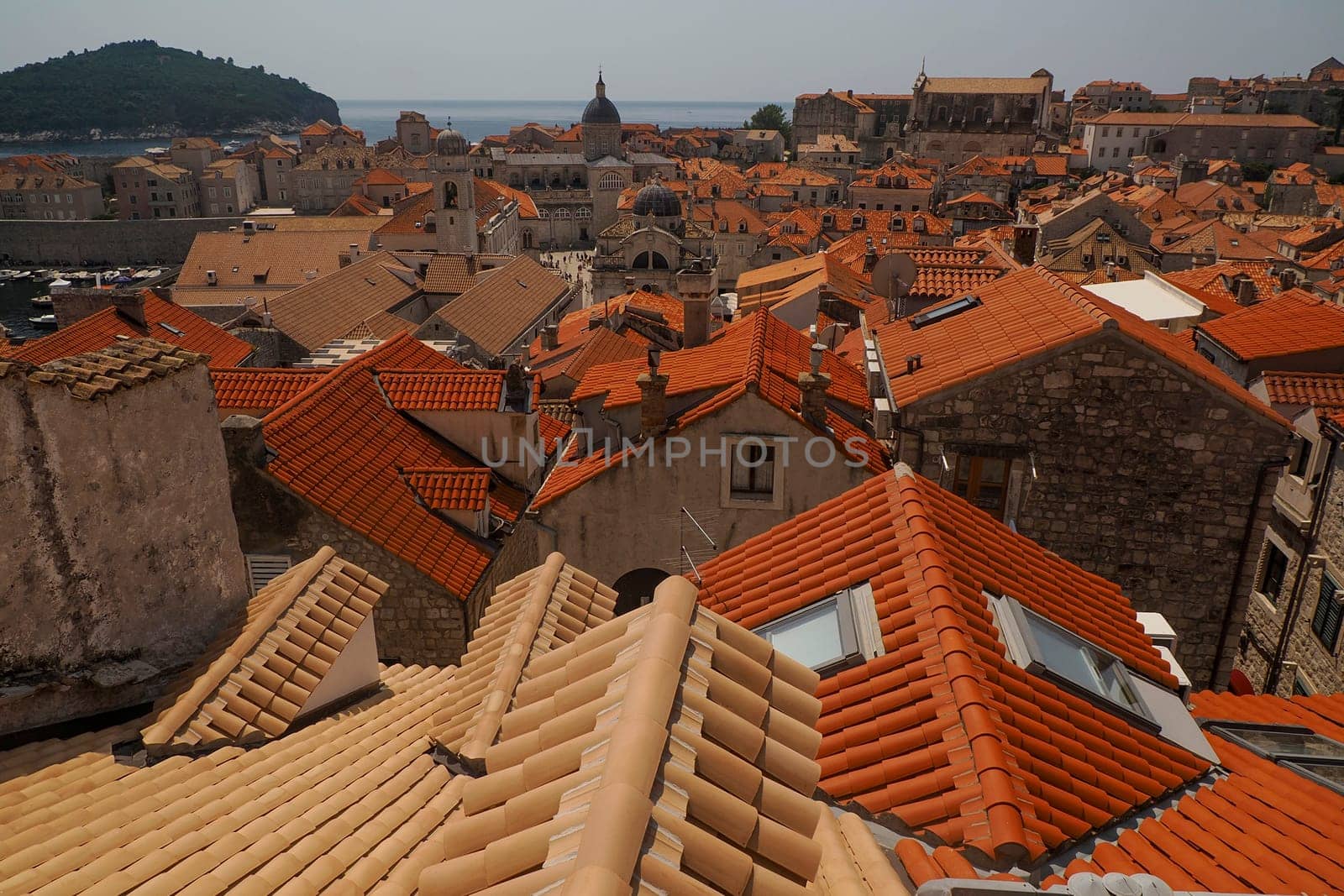 red tiles roof detail of Dubrovnik Croatia medieval town