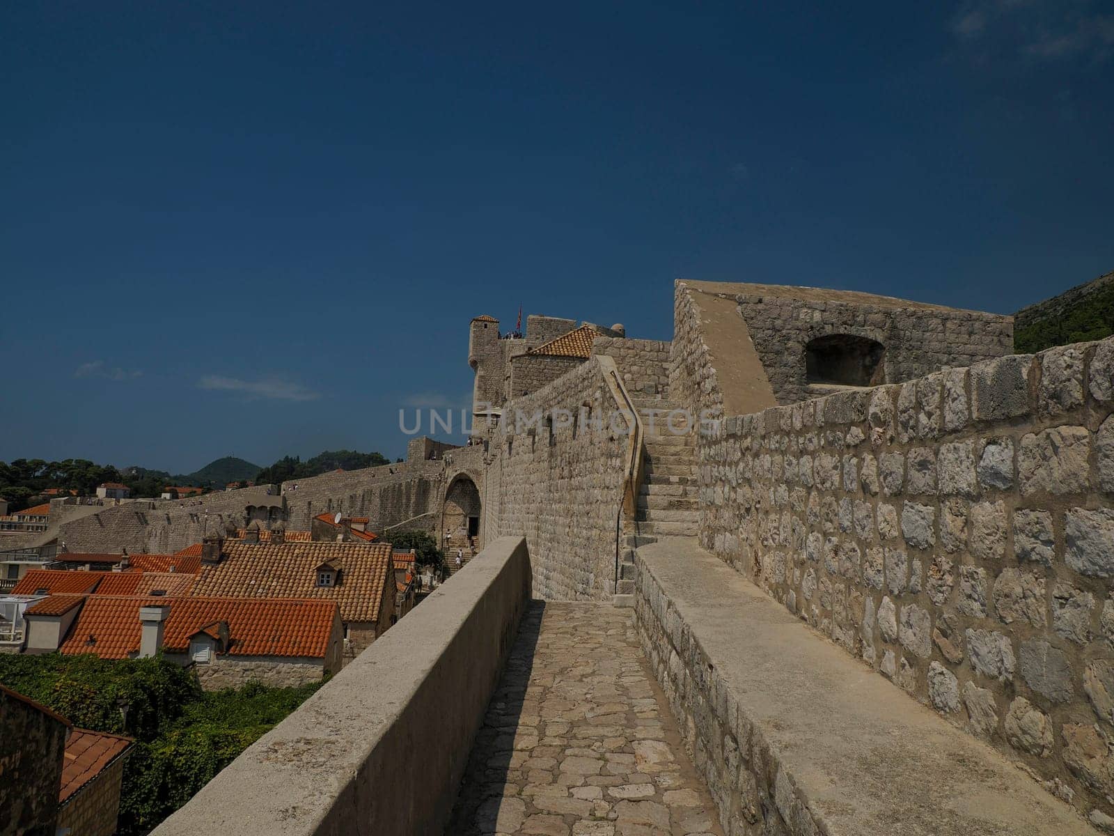 red tiles roof detail of Dubrovnik Croatia medieval town