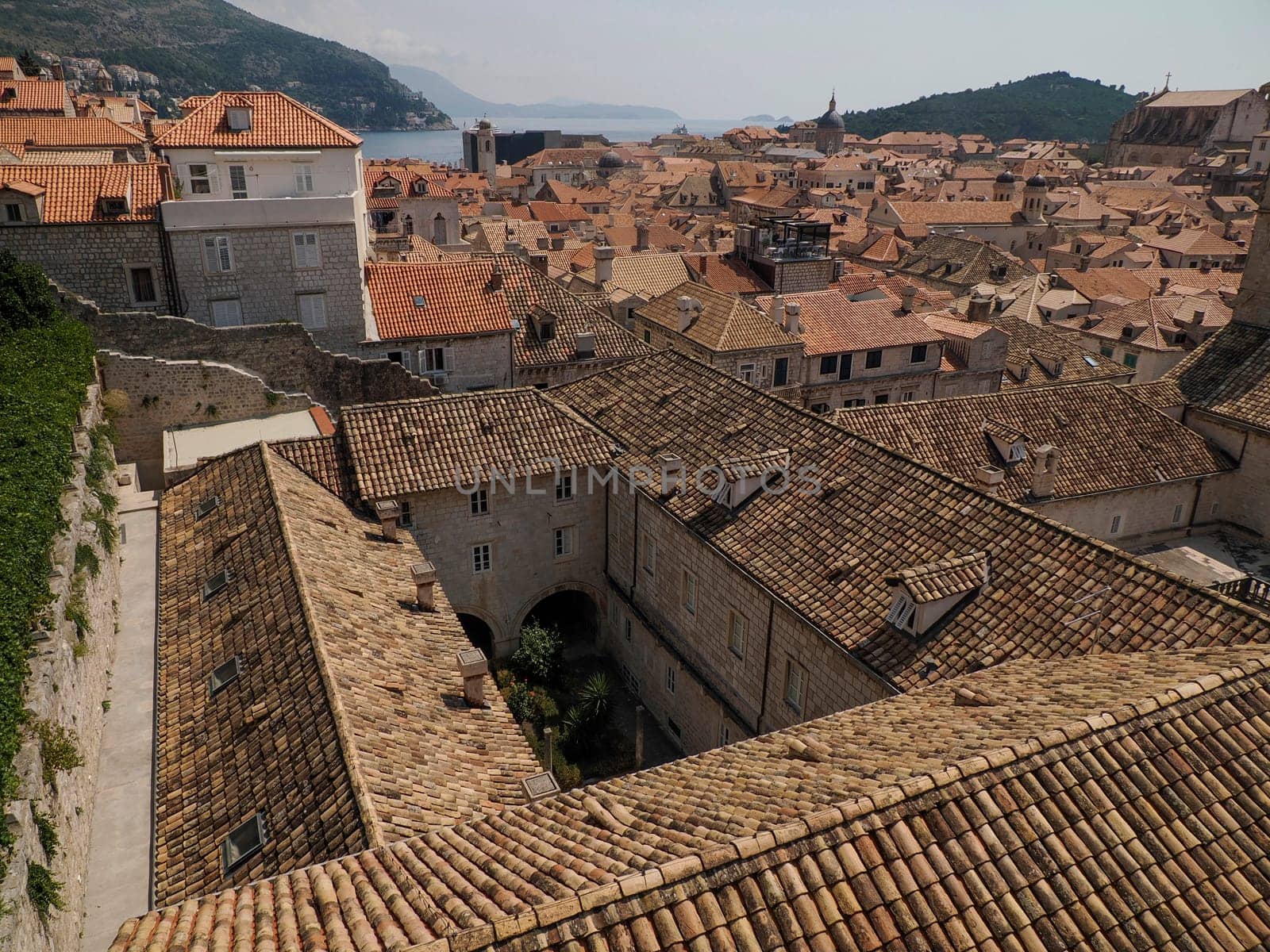 Dubrovnik Croatia medieval town view from the city walls