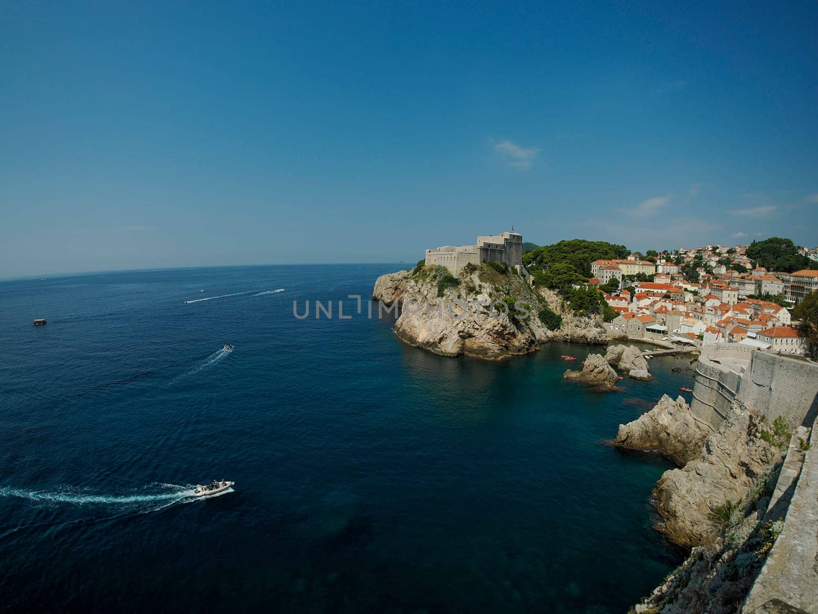 Dubrovnik Croatia medieval town view from the city walls