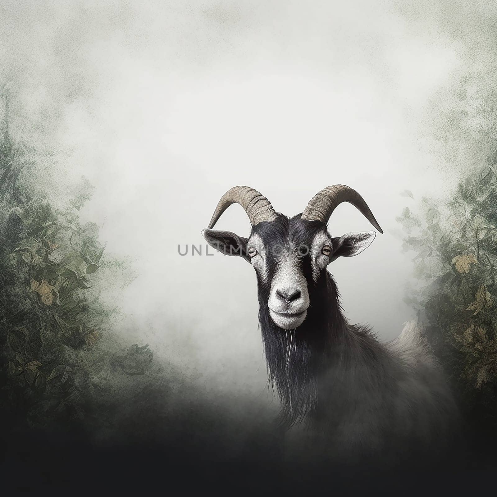 A photo of a farm animal goat, neutral background, detailed photo