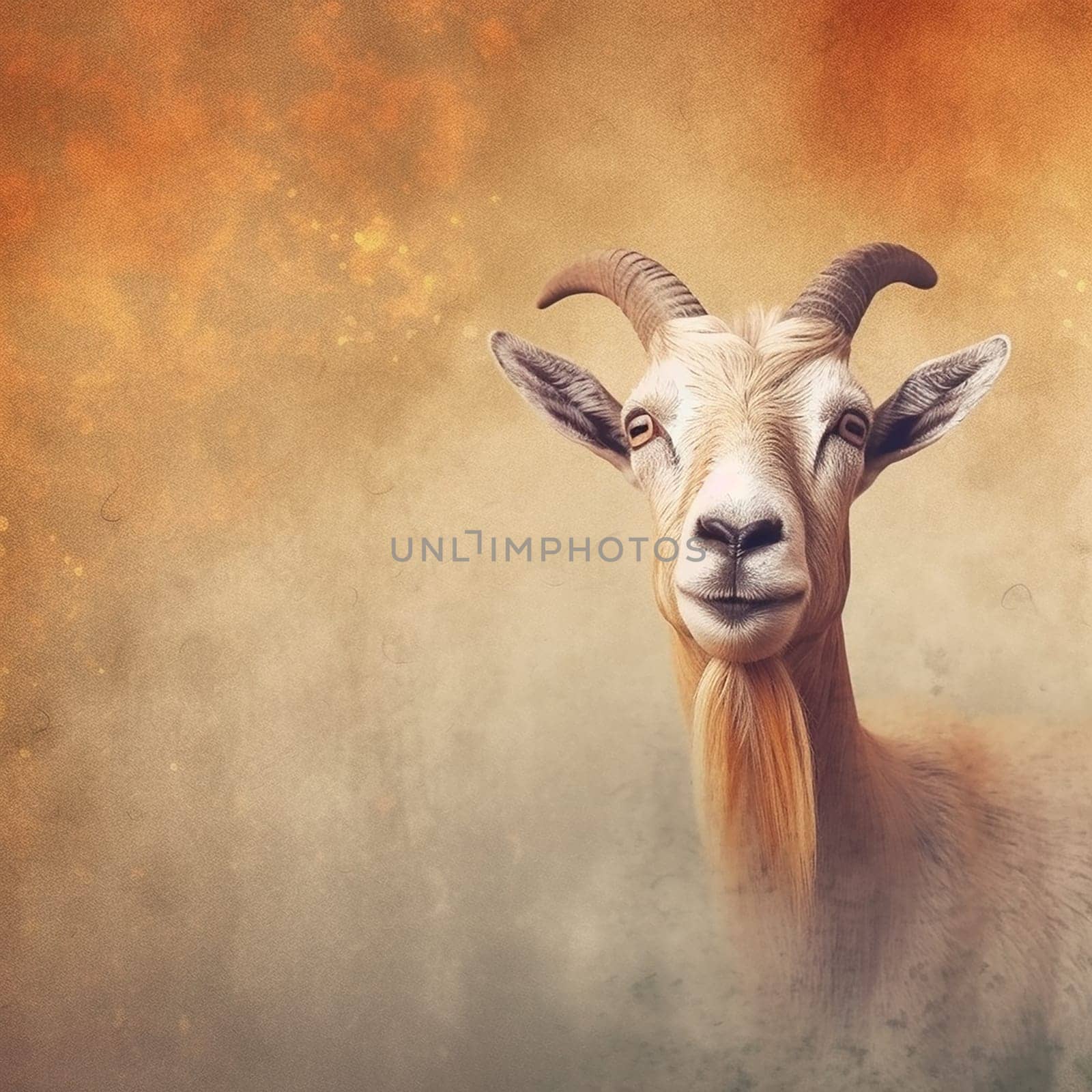 A photo of a farm animal goat, neutral background, detailed photo