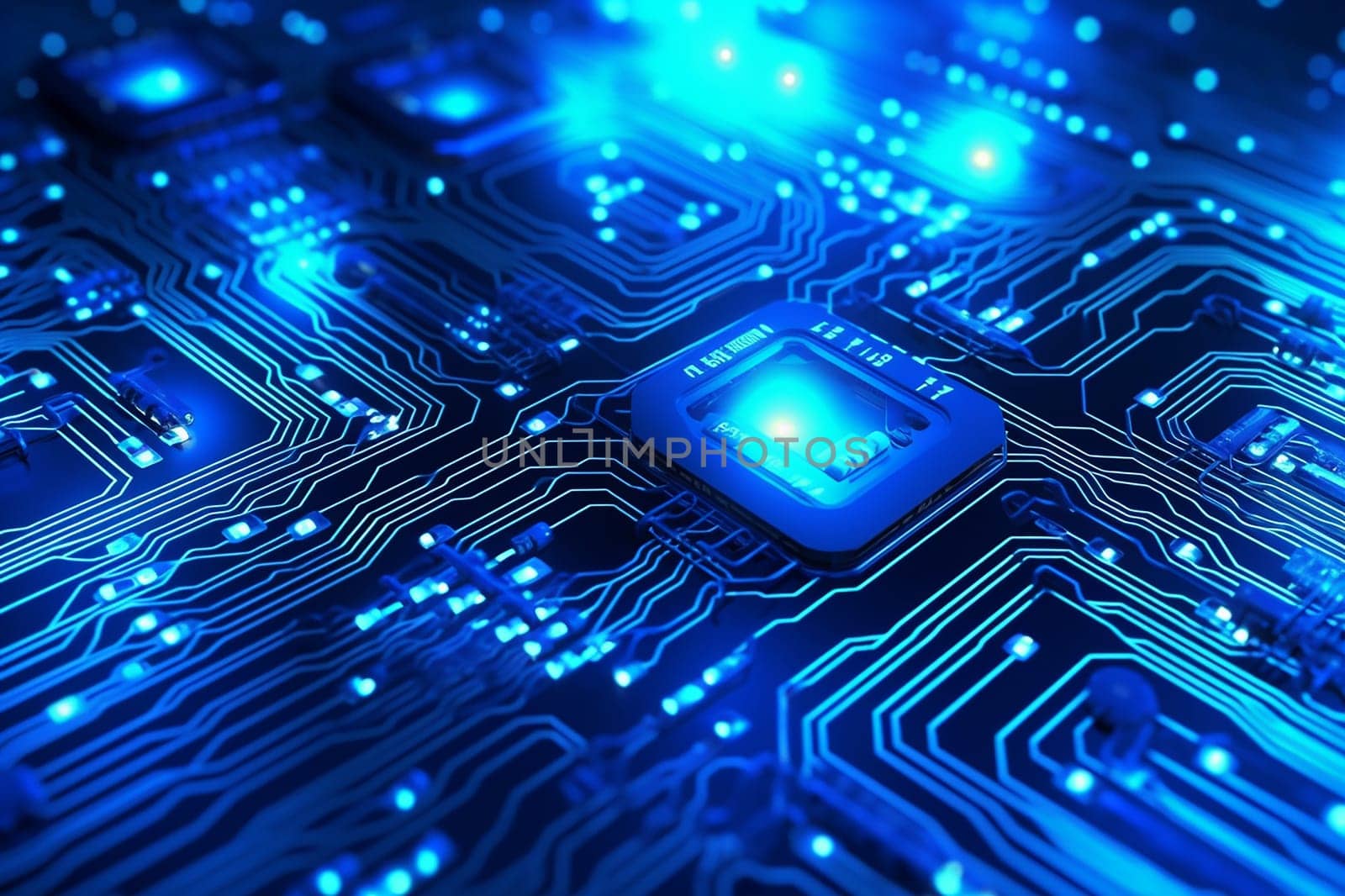 circuit board, technology wallpaper, neon light, security wallpaper by Hype2art