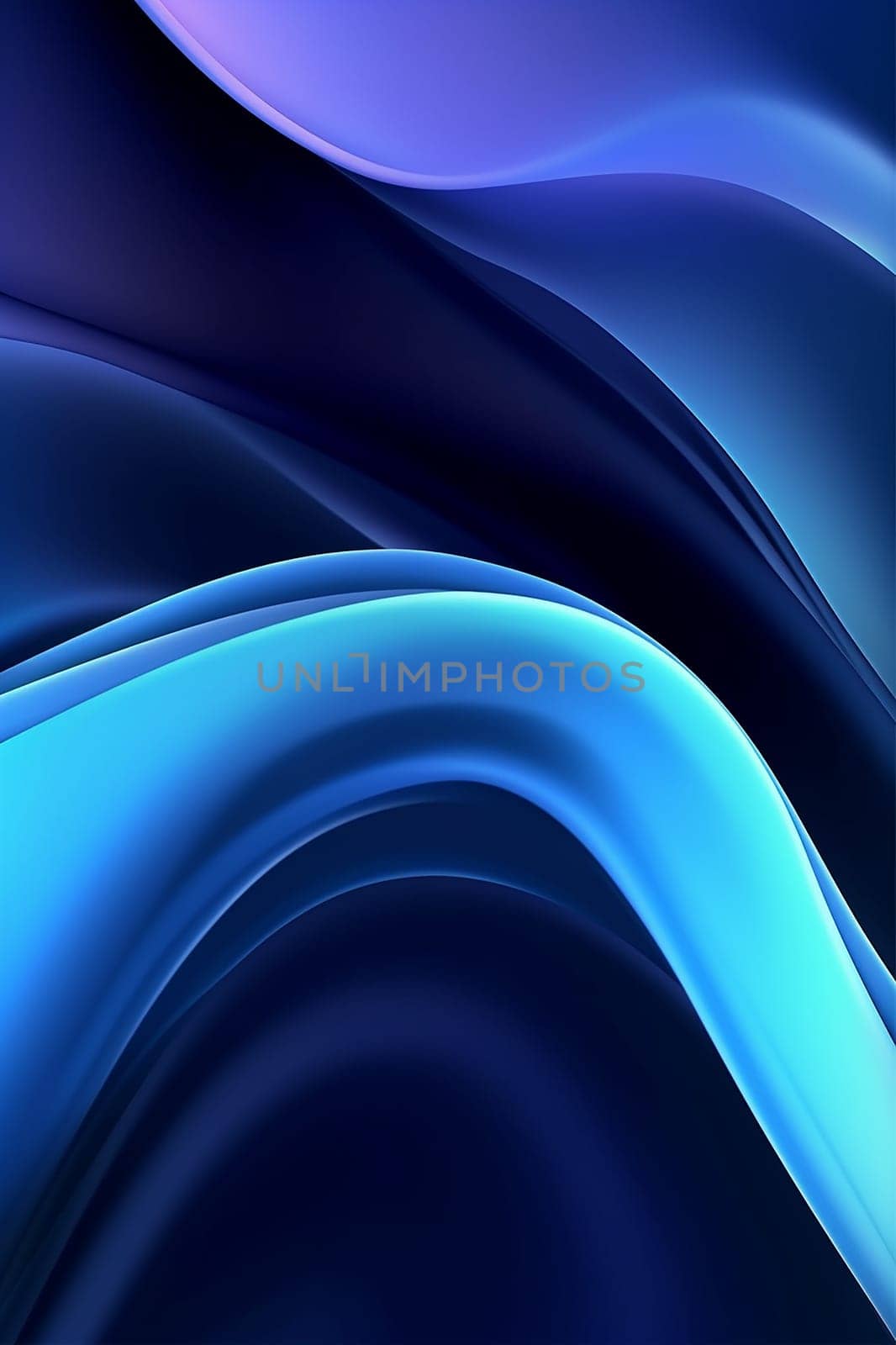 Curved smooth waves, blue cloth, blue satin by Hype2art