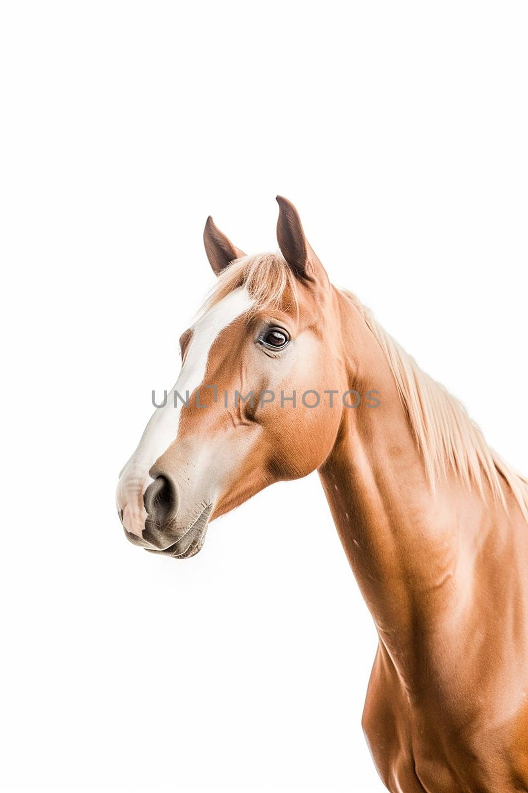 A beautiful brown horse photo, white background