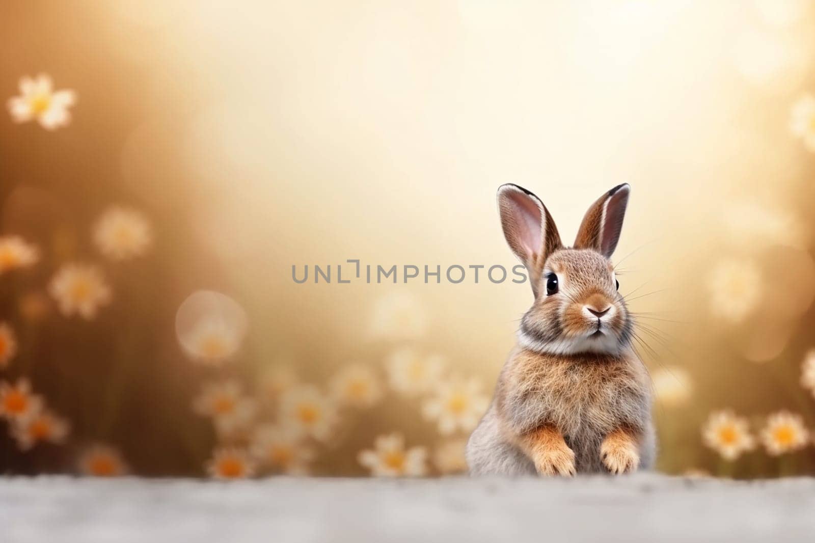 A little cute and adorable small rabbit, baby bunny photo, neutral background, domestic animal, family pet,