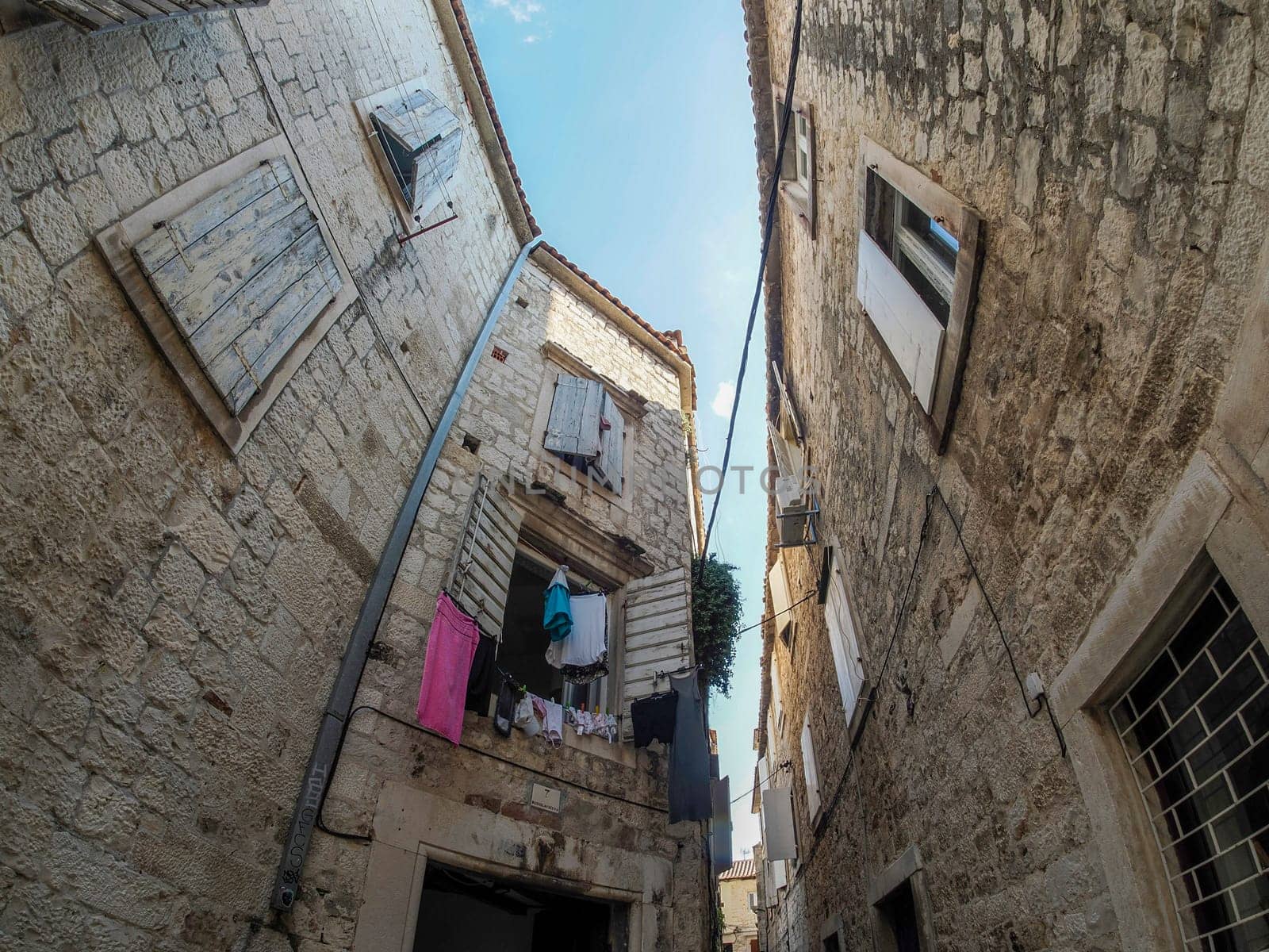 Trogir medieval town in Dalmatia Croatia UNESCO World Heritage Site Old city and building detail by AndreaIzzotti