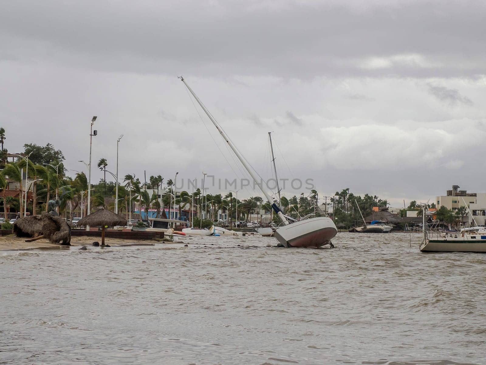 yacht sunk after Hurricane Norma October 2023 La Paz Baja California Sur by AndreaIzzotti