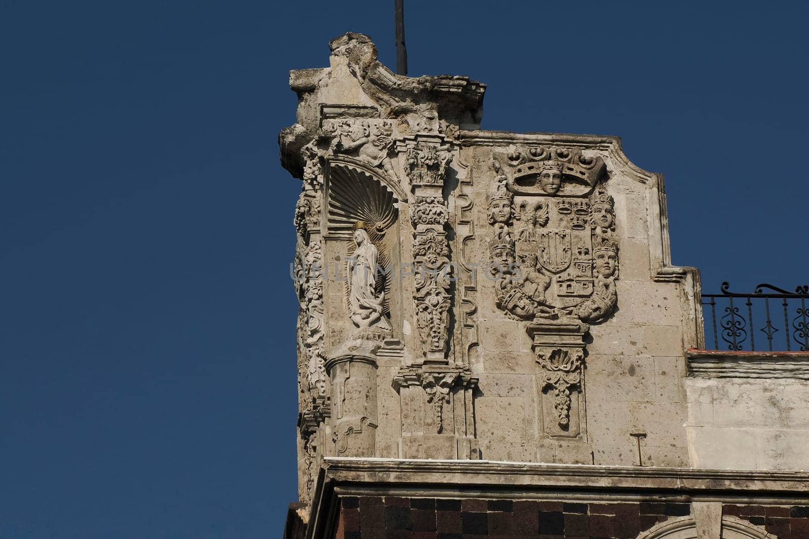 Zocalo building detail in ciudad de mexico, mexico city