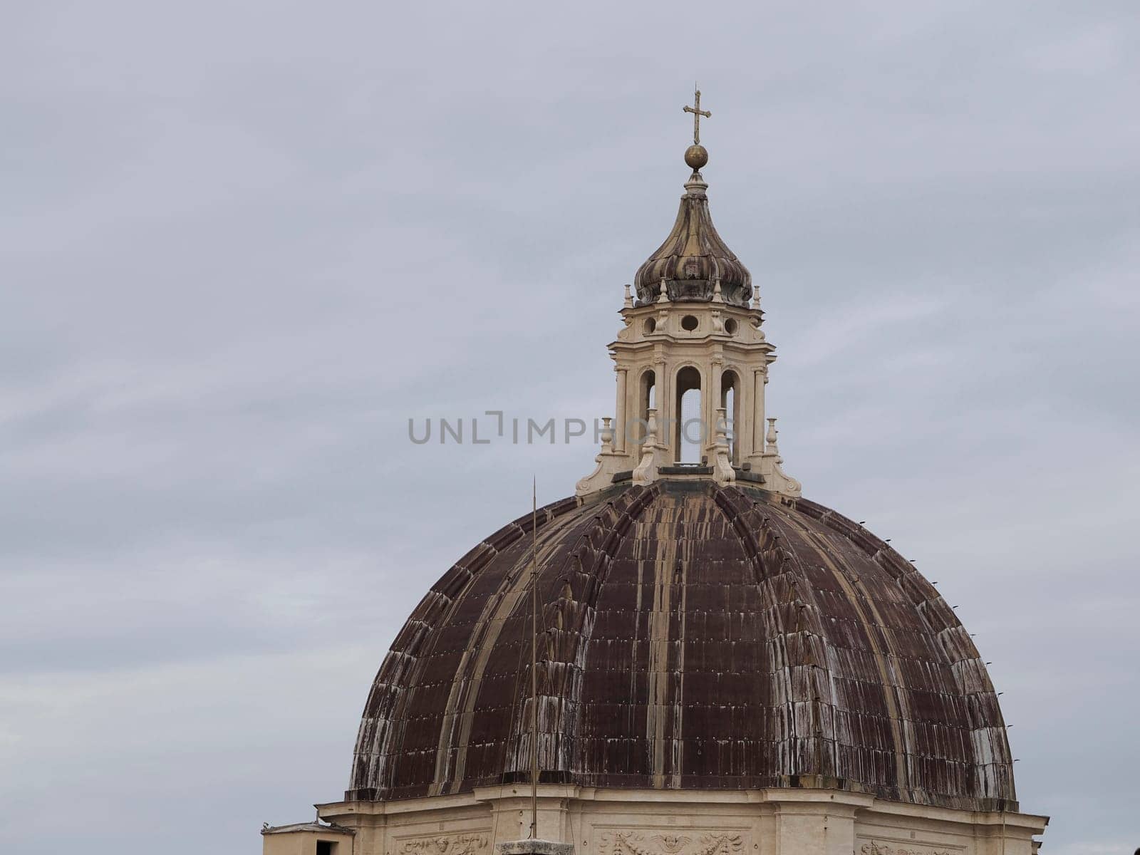 saint peter basilica rome view from rooftop detailof dome