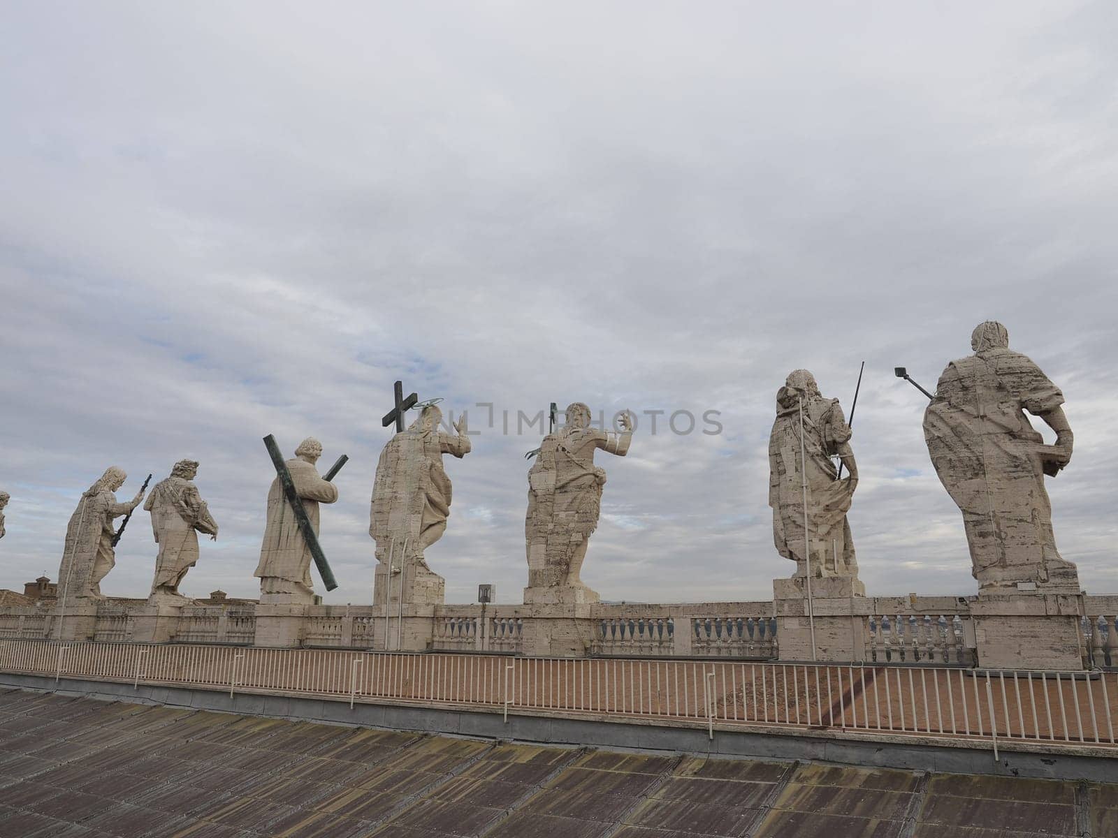 saint peter basilica rome view from rooftop statue detail by AndreaIzzotti