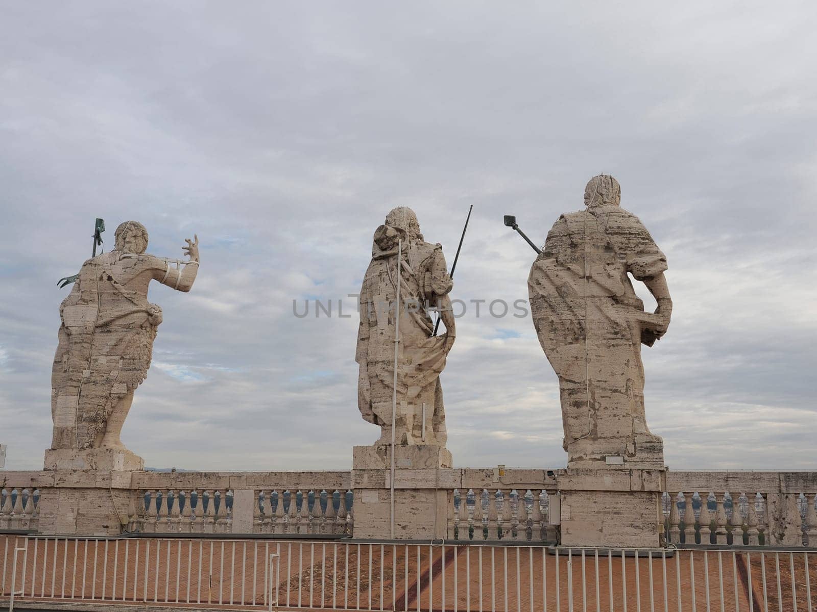 saint peter basilica rome view from rooftop detail of statue