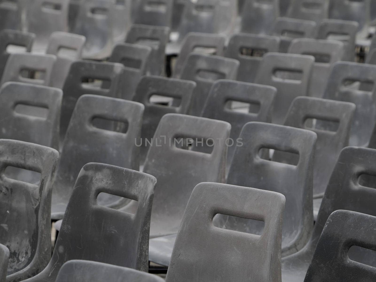 many chairs before pope francics mass in saint peter square vatican city rome exterior view by AndreaIzzotti