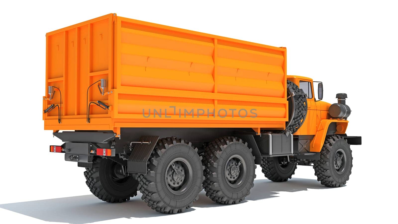 Off Road Truck 6x6 Vehicle 3D Rendering on White Background by 3DHorse