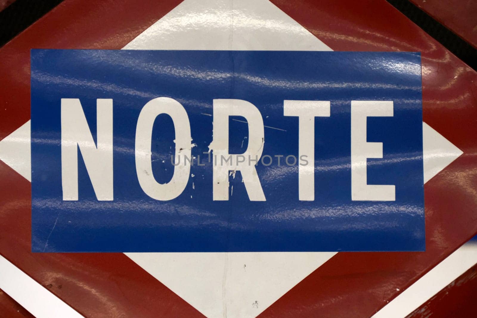 norte Metro Station Sign in Madrid Spain detail