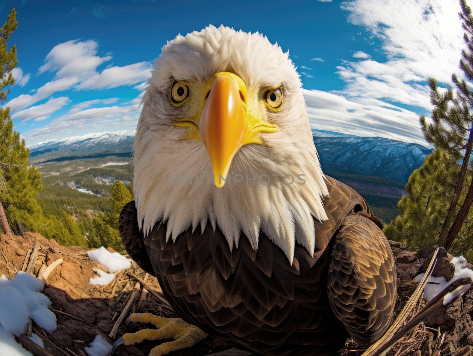 American bald eagle in the nature background by palinchak