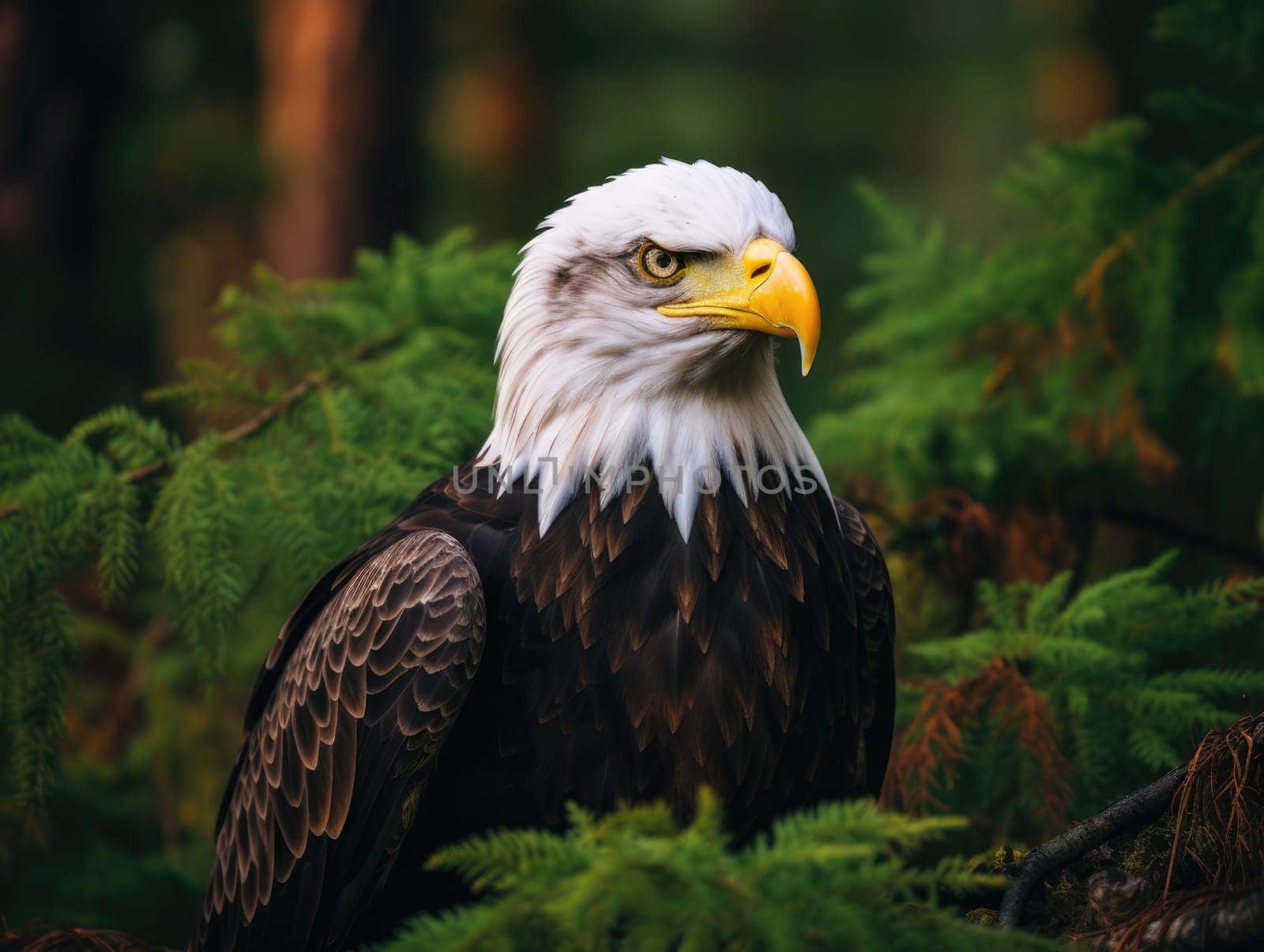 American bald eagle in the nature background by palinchak