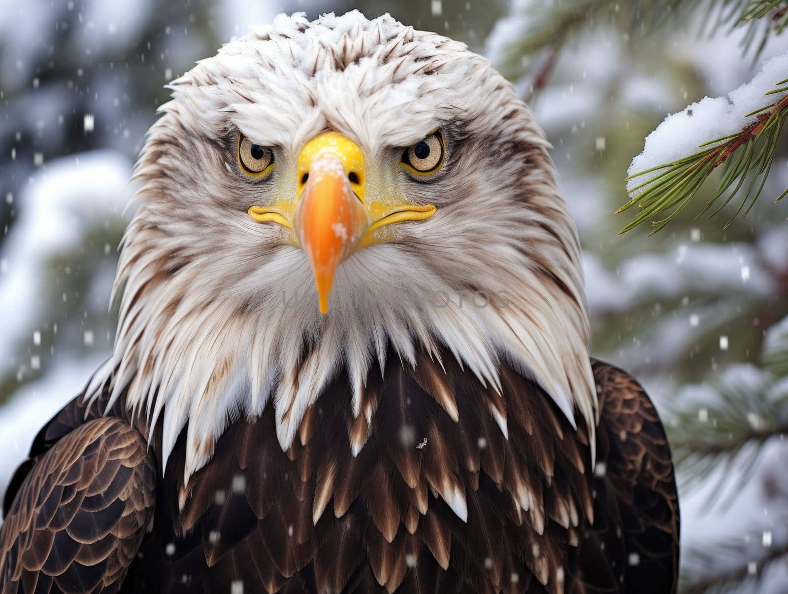 American bald eagle in the nature background by palinchak