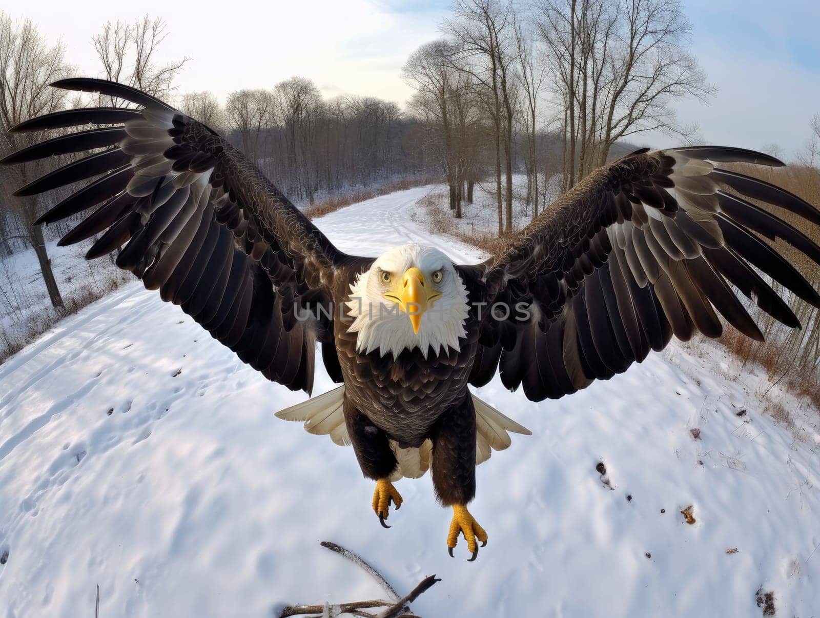 American bald eagle in the nature background by palinchak