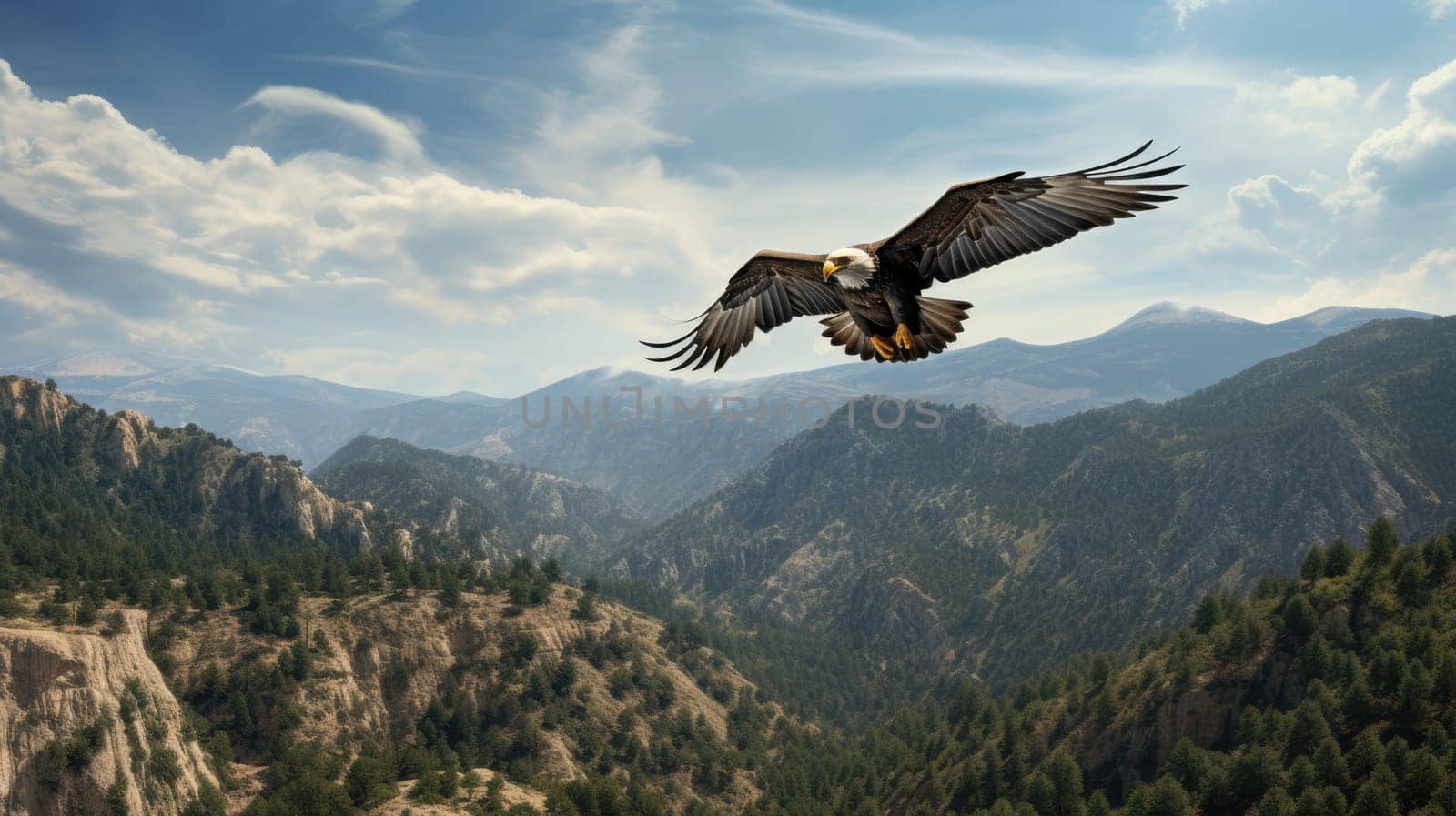 American bald eagle in the nature background by palinchak