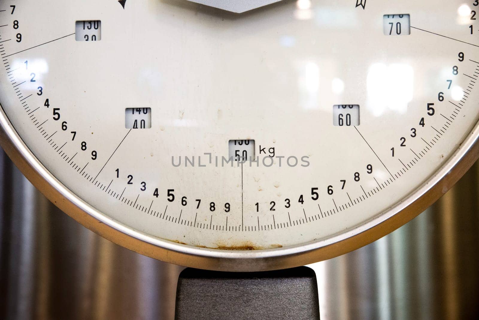 An old-fashioned industrial steel scale that was used to measure the mill's olives
