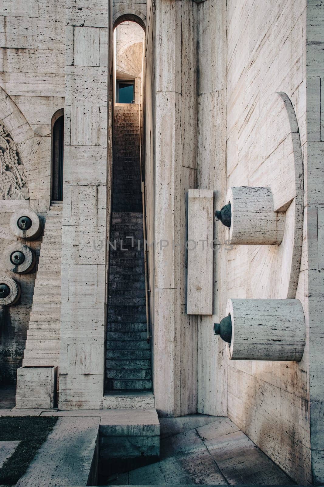 Carved steps staircase inside the arch modern architecture concept photo. by _Nataly_Nati_