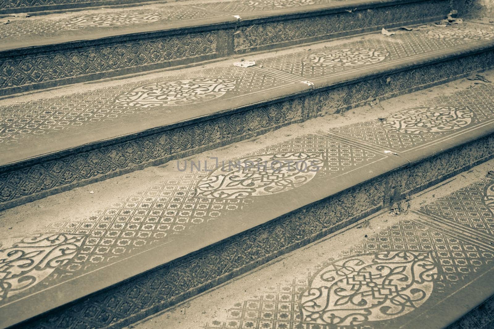 Ornate steel plate industrial staircase concept photo. Metal floor plate, steel staircase. by _Nataly_Nati_