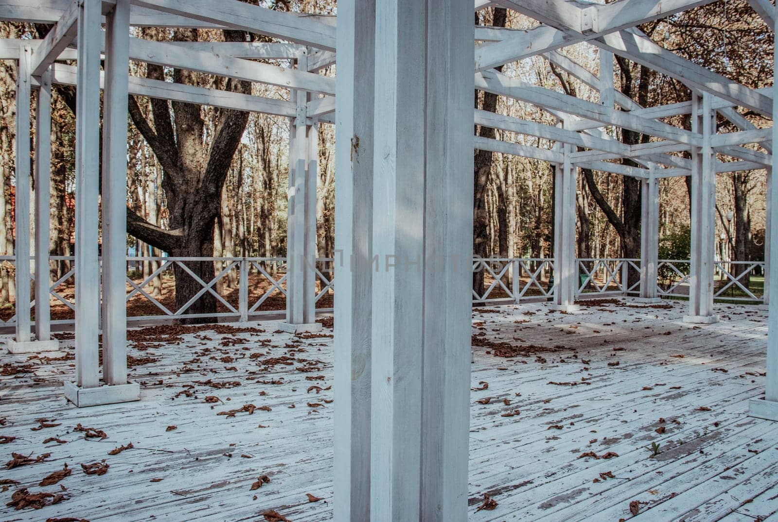 View of the wooden gazebo house in park concept photo. by _Nataly_Nati_