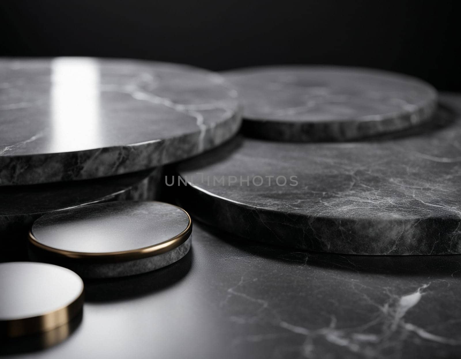 Professional interior design with expensive black marble and granite. Excellent background for presentation and product by NeuroSky