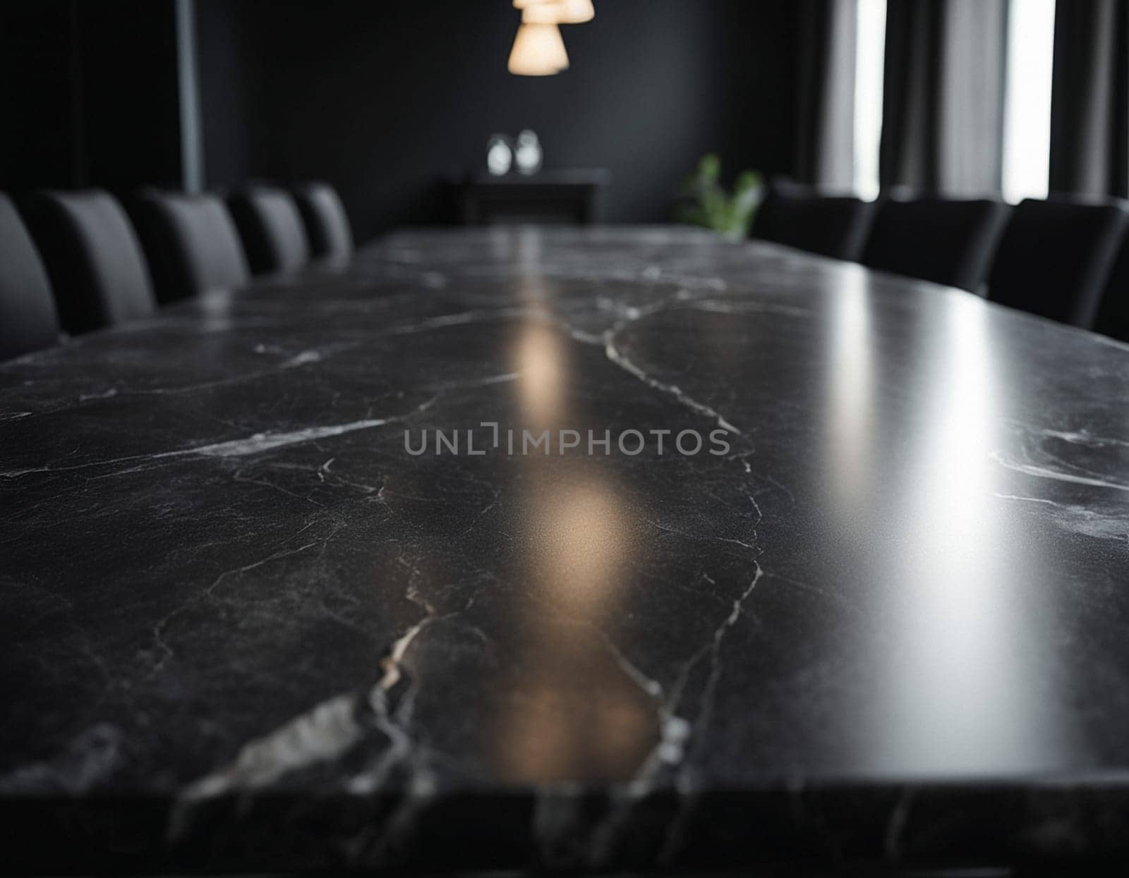 Professional interior design with expensive black marble and granite. Excellent background for presentation and product. High quality illustration