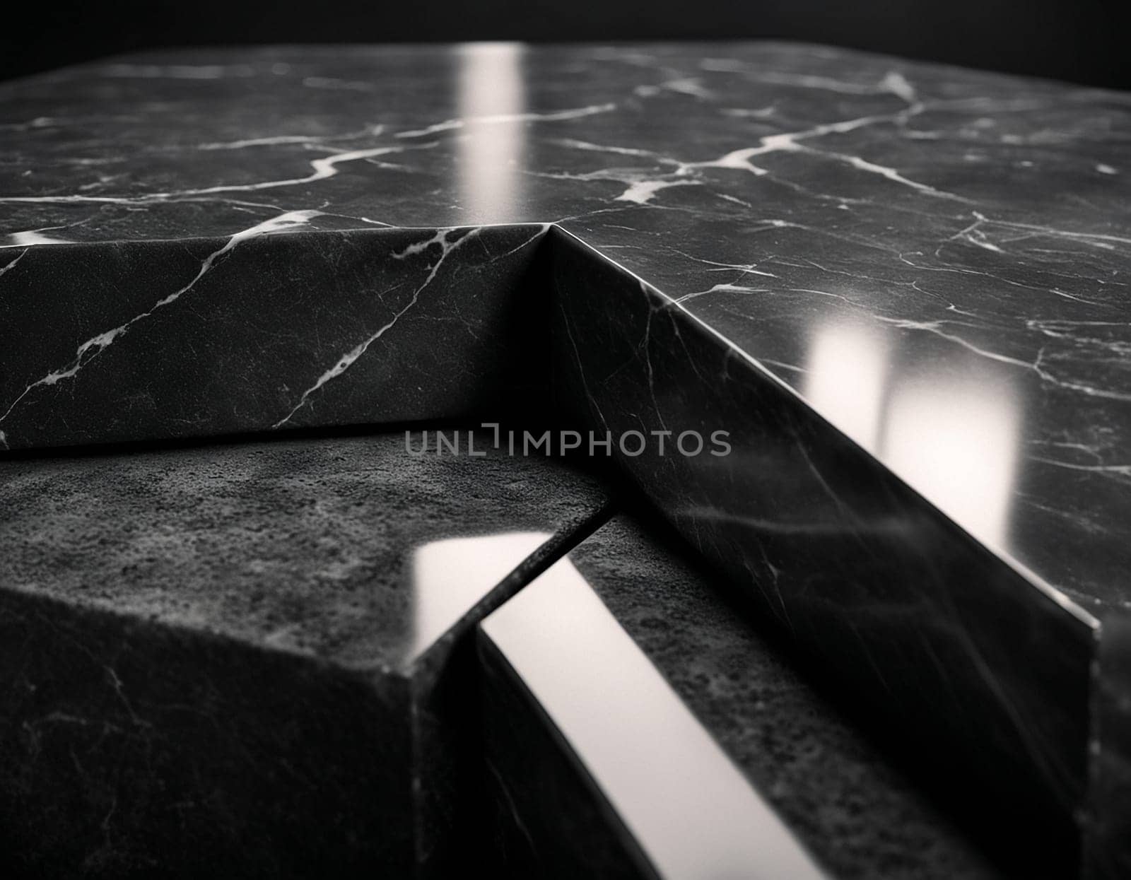 Professional interior design with expensive black marble and granite. Excellent background for presentation and product by NeuroSky