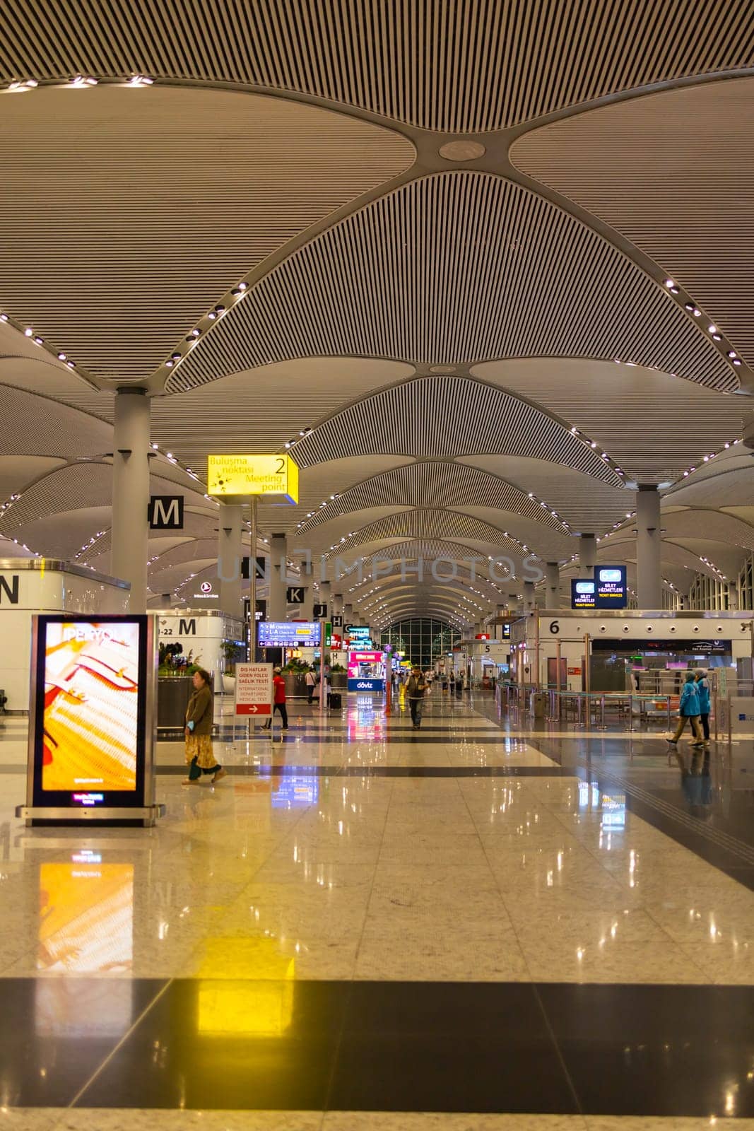 TURKEY, ISTANBUL, 9 AUGUST, 2022: Modern Istanbul International airport interior, Istanbul. Turkey by Satura86