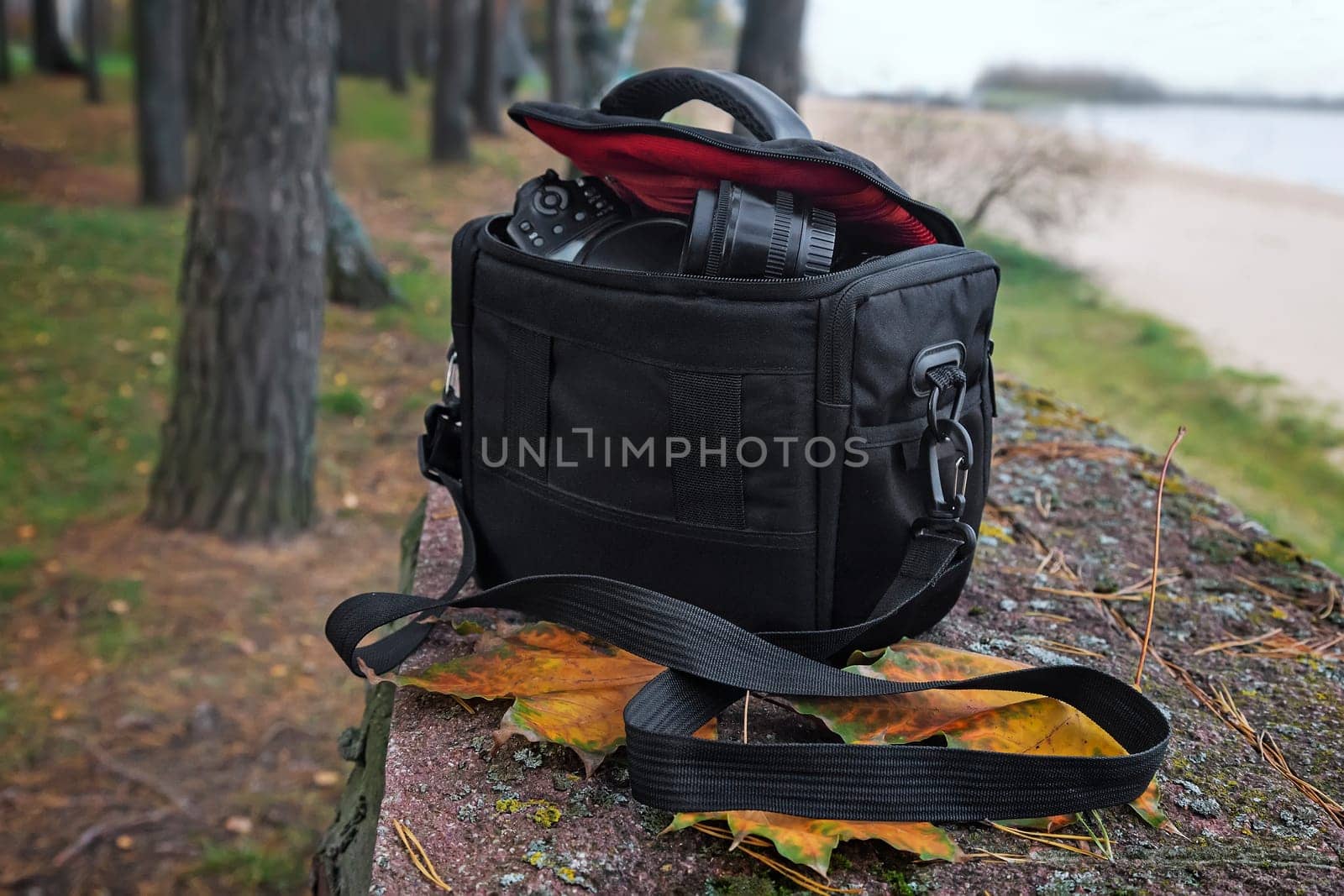 Black bag with camera and accessories. by georgina198